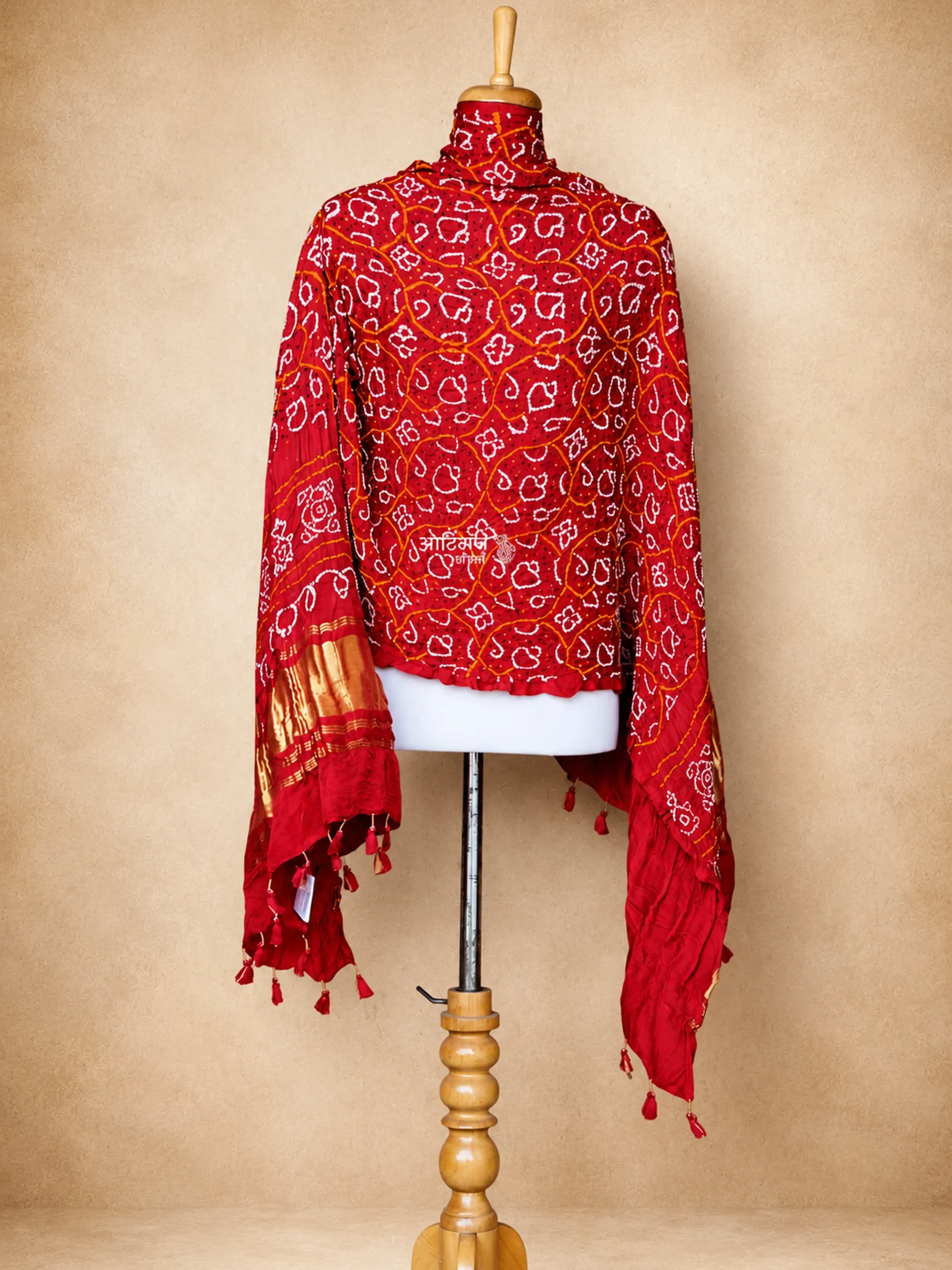 Pure Gaji Silk Bandhani Dupatta from Bhuj