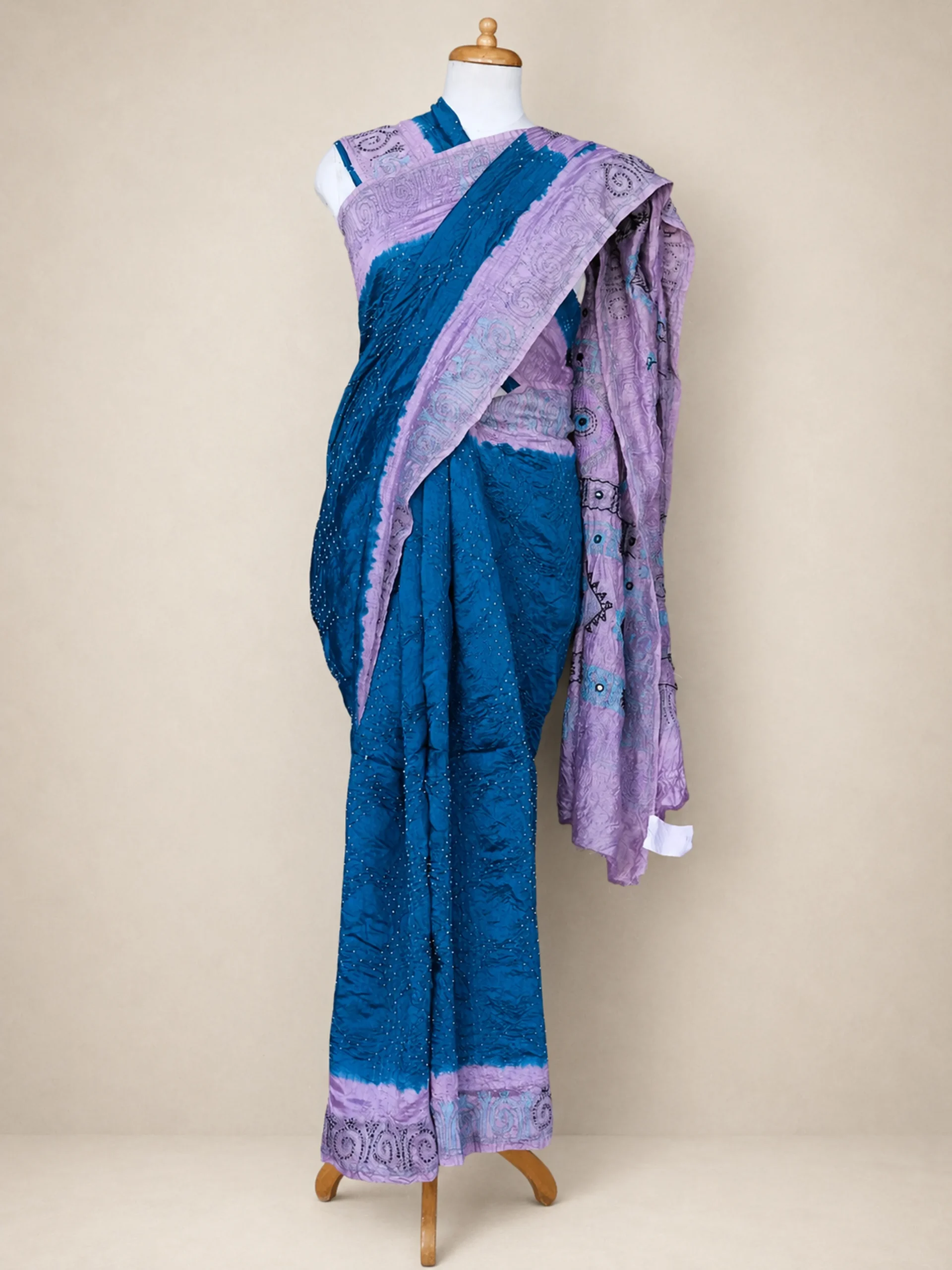 Elegant Modal Silk Saree with Katha Embroidery