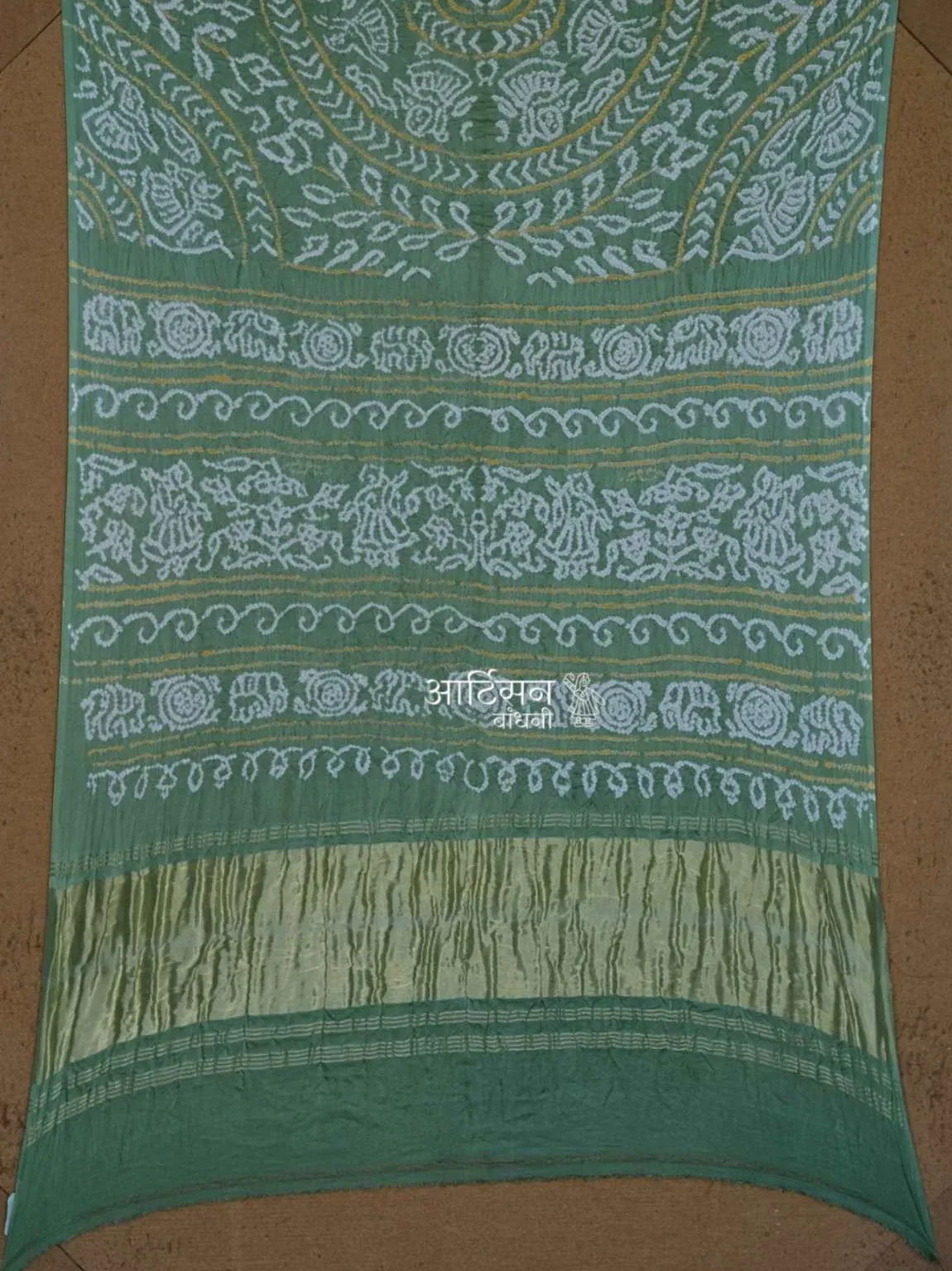 Pastel Bandhani Saree in Pure Gaji Silk