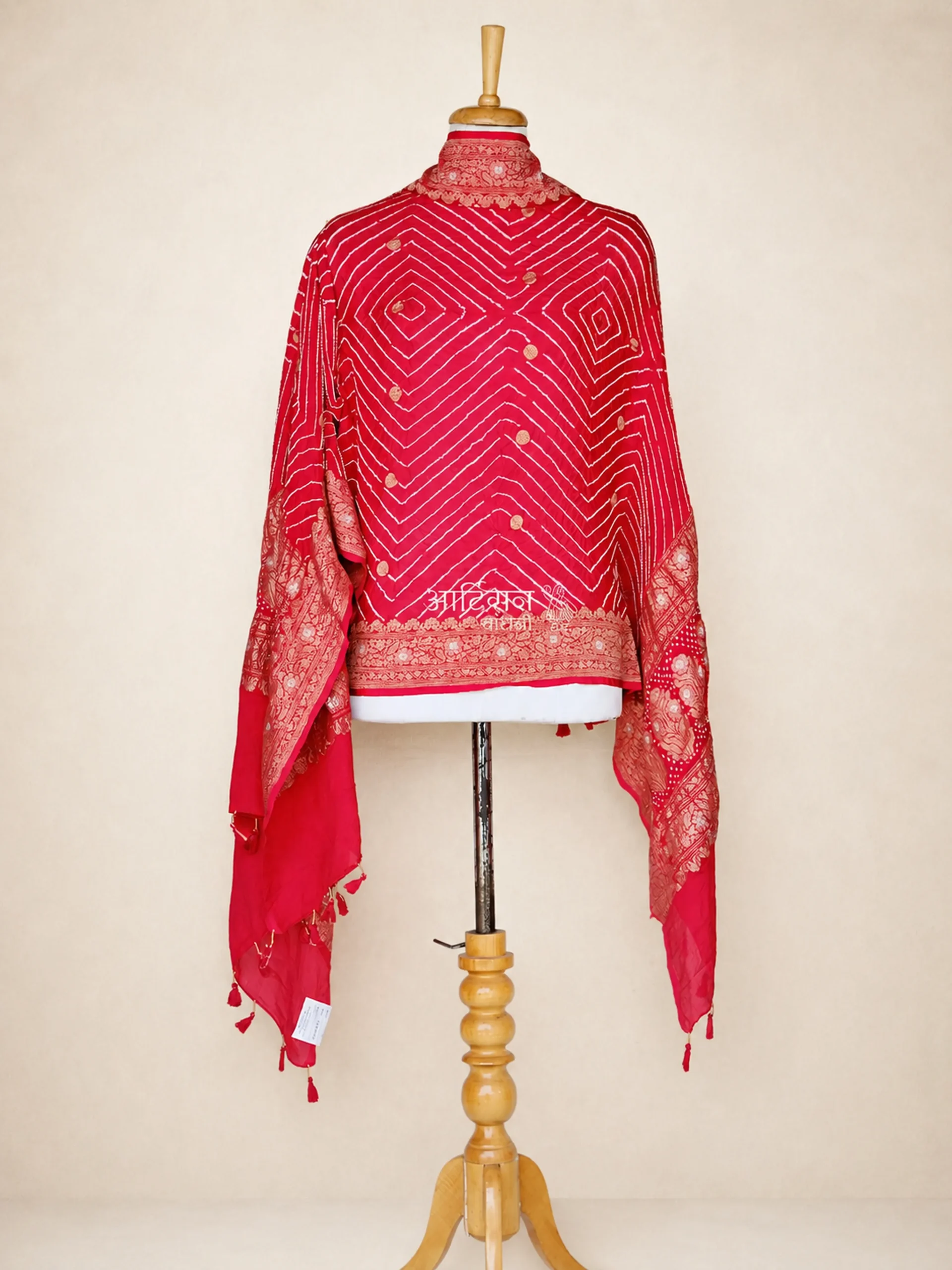 Heavy Wedding Dupatta - Pure Chiffon Georgette Bandhej Pattern
