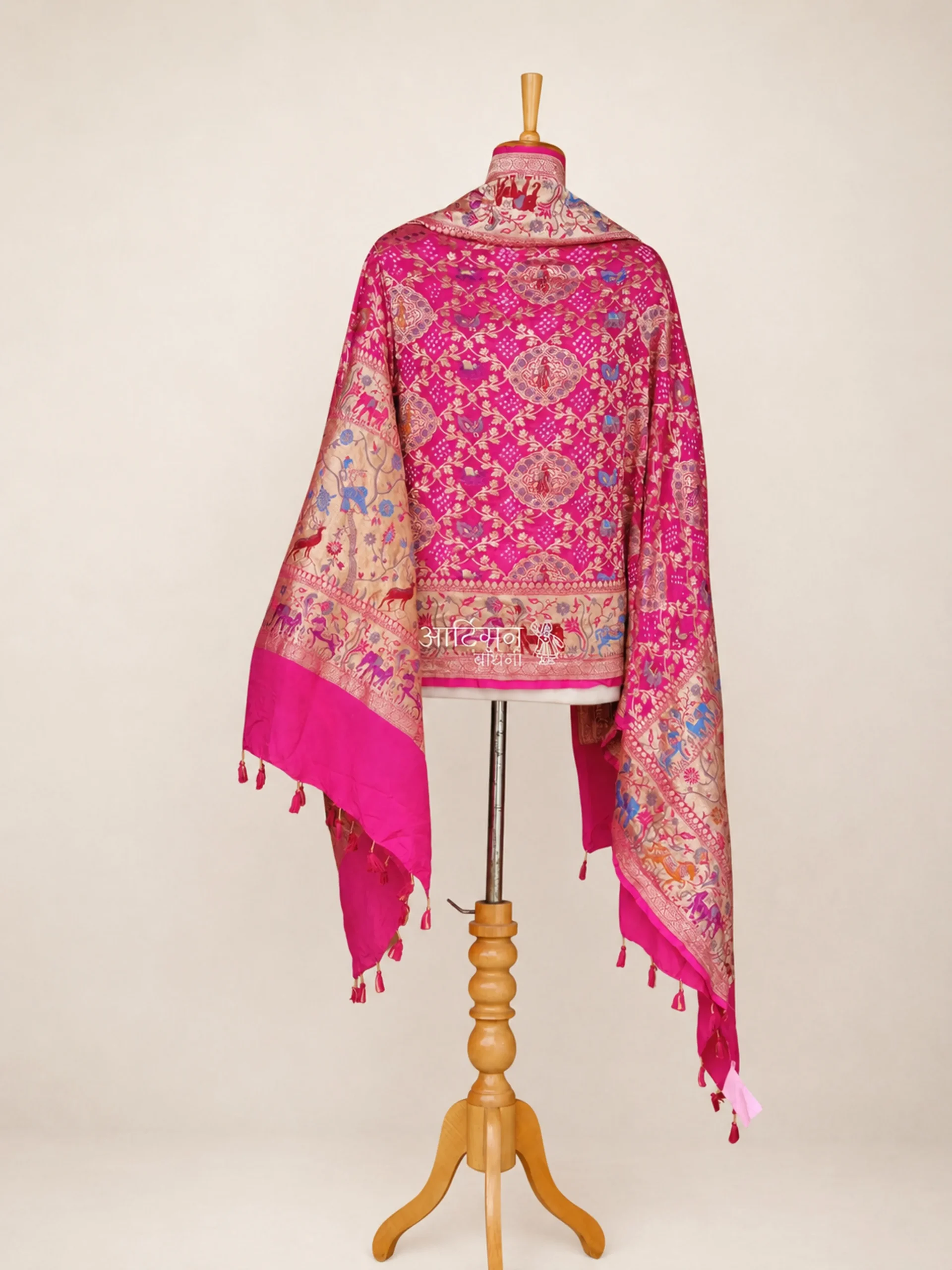 Authentic Kutchi Bandhani Dupatta - Pure Georgette with Zari Border
