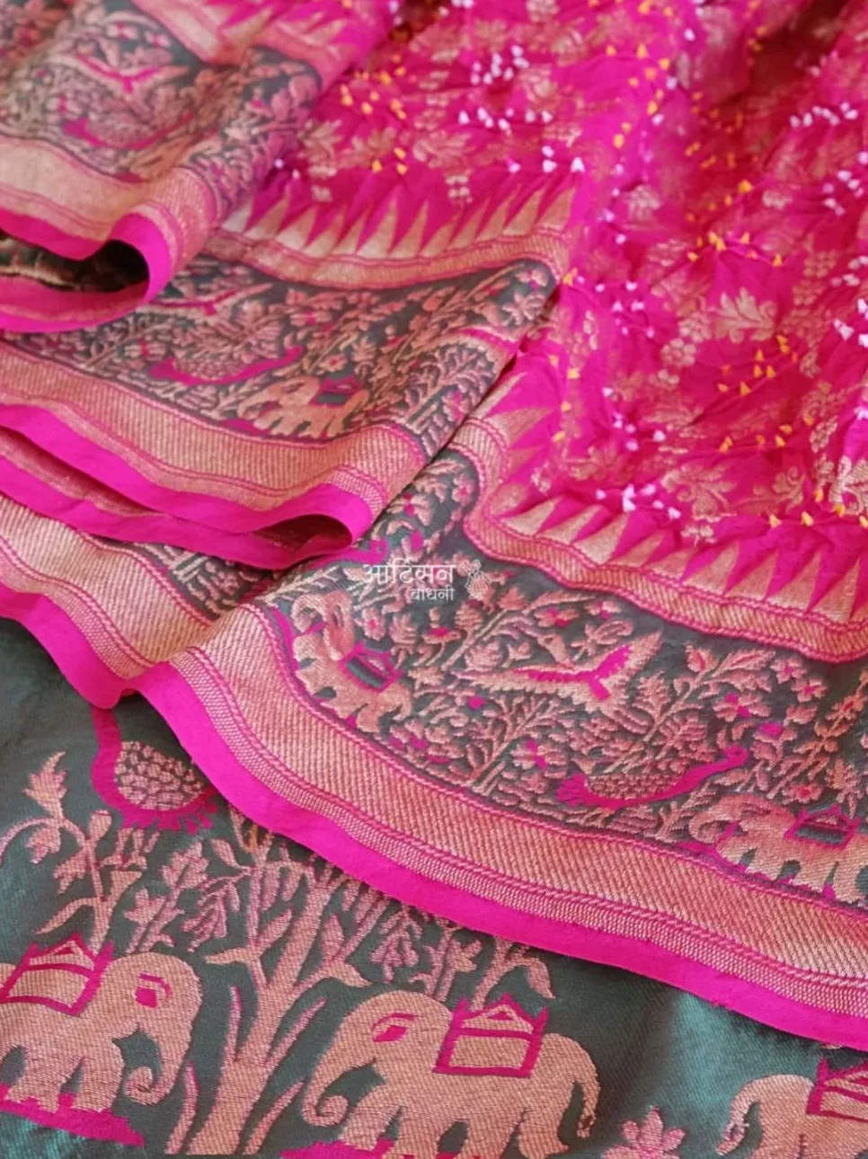 Traditional Kutch Bandhani Saree in Pure Georgette