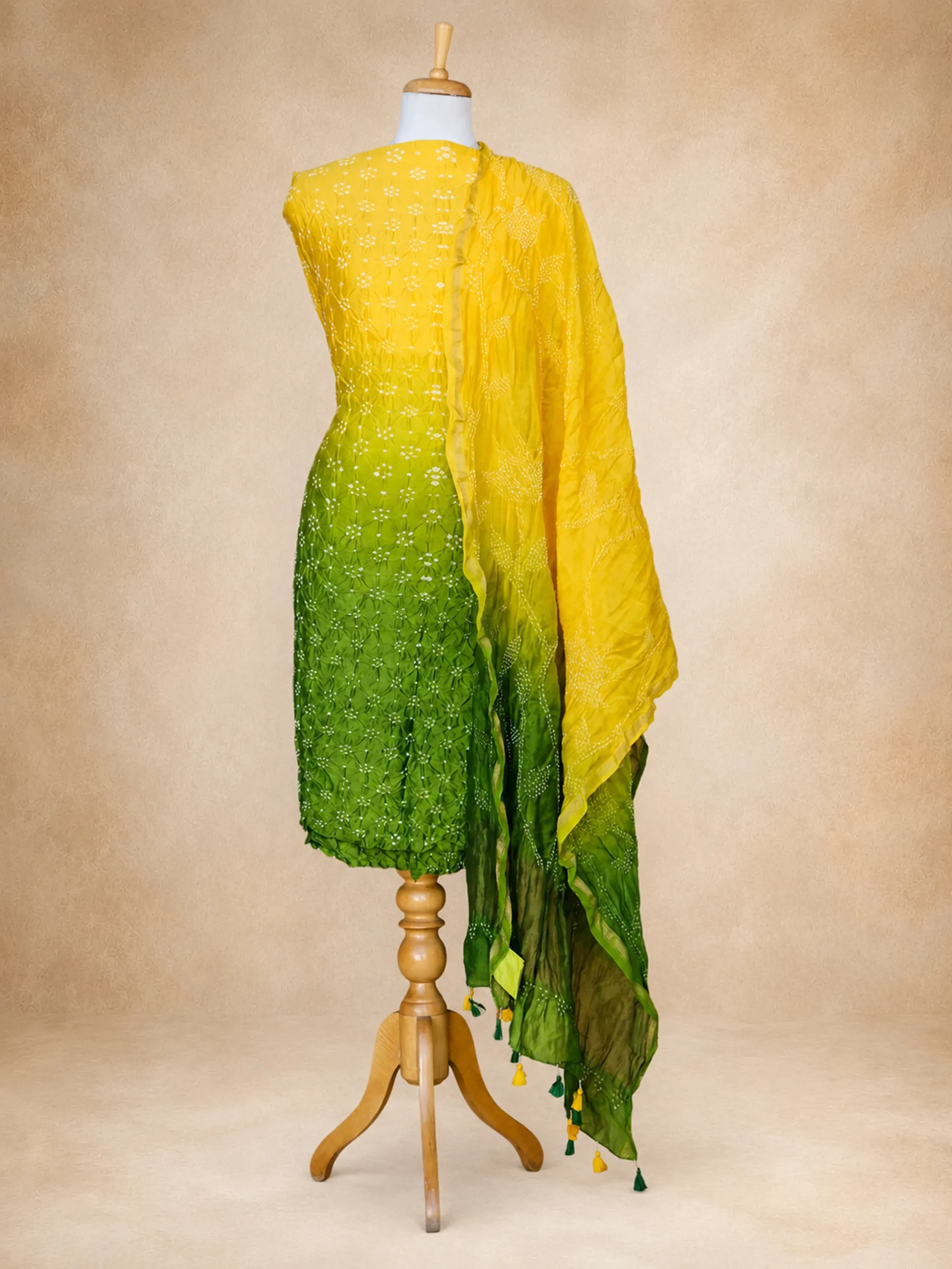 The Emerald Bloom Collection – Pure Munga Silk in Shades of Green and Yellow
