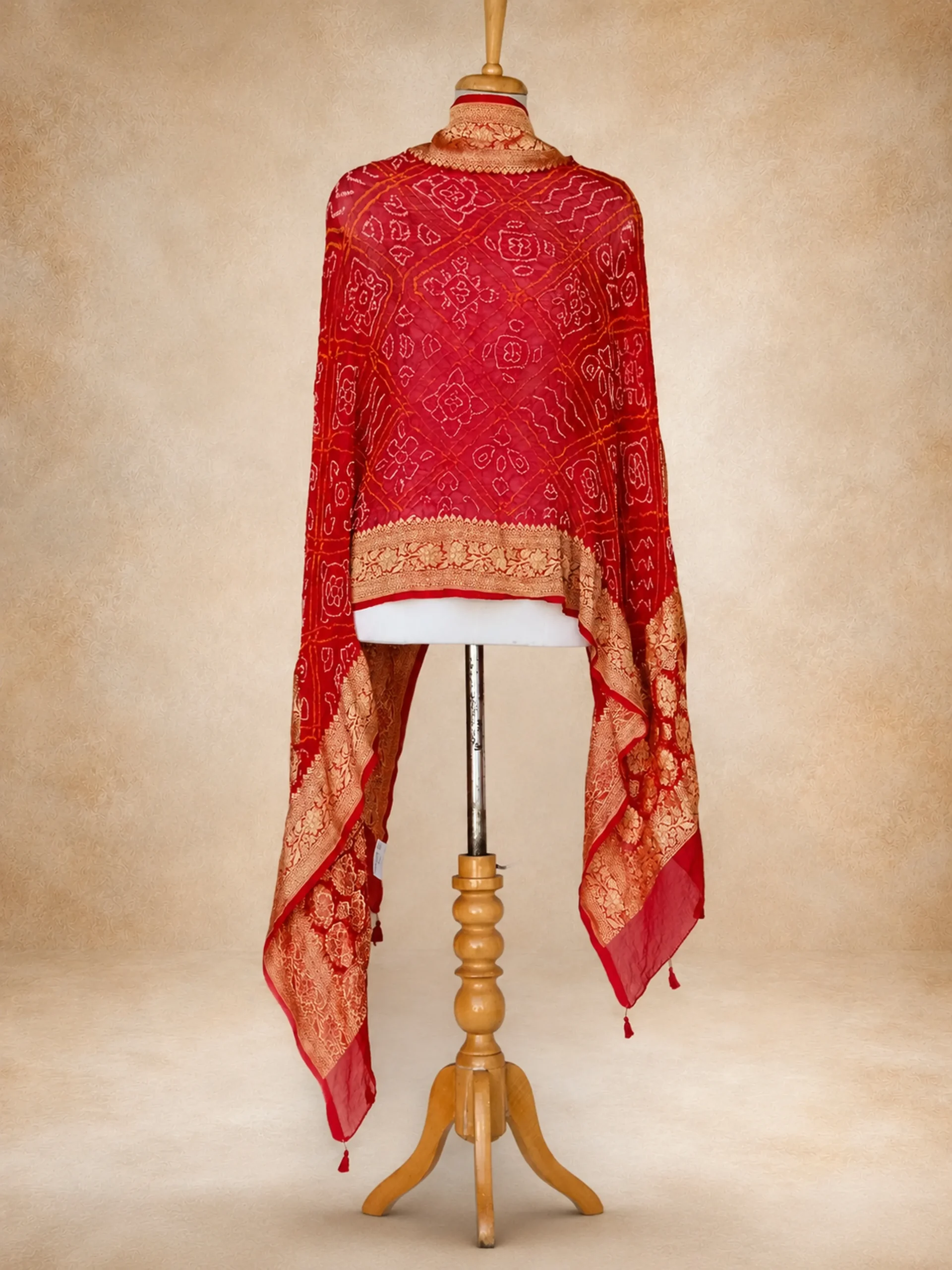 Heavy Zari Banarasi Chiffon Georgette Bandhani  Dupatta