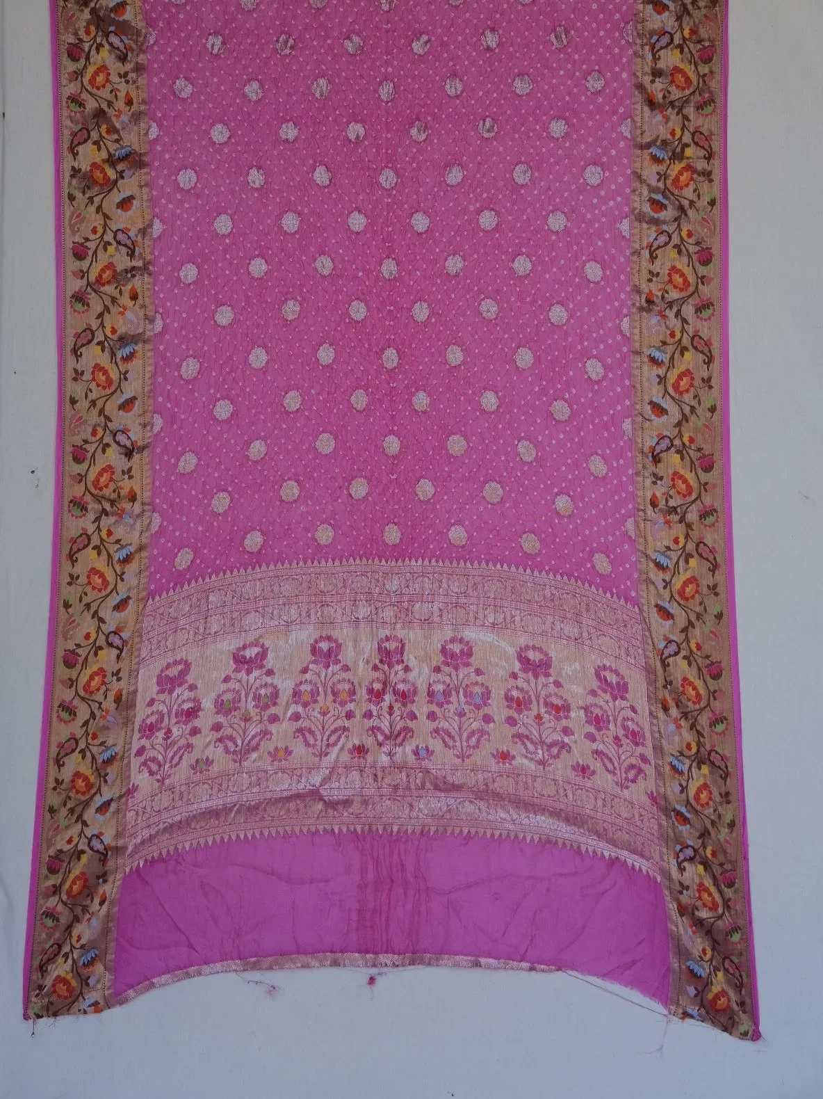 Luxury Artisan Bandhani Saree in Pure Kota Silk