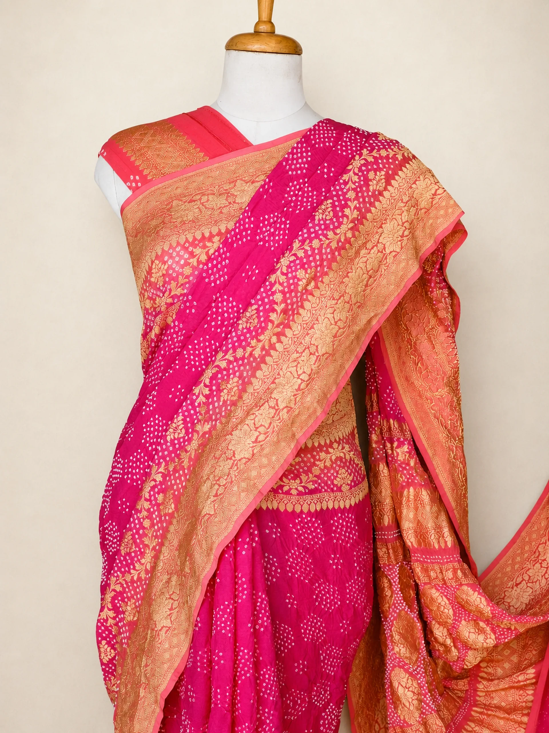 Rai Bandhani Saree in Pure Georgette