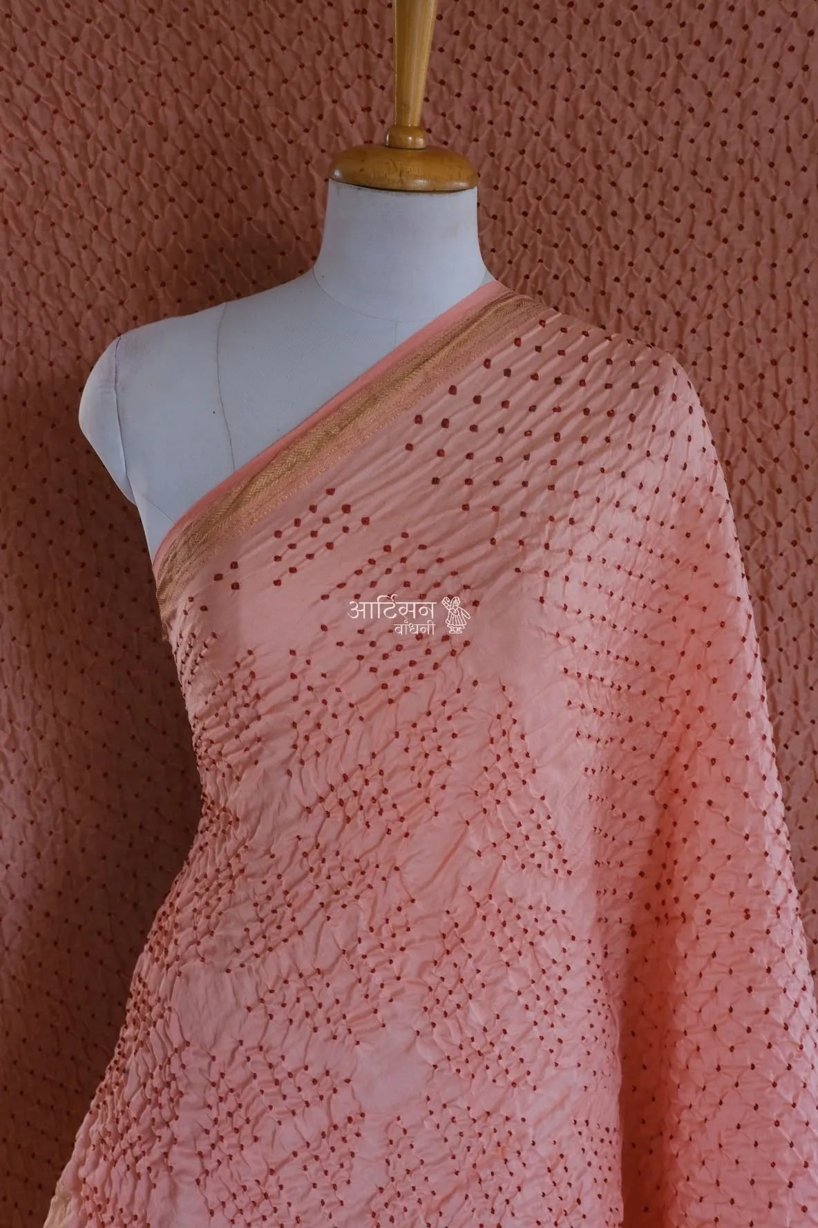 Heritage Bandhani Saree in Chanderi Cotton Silk
