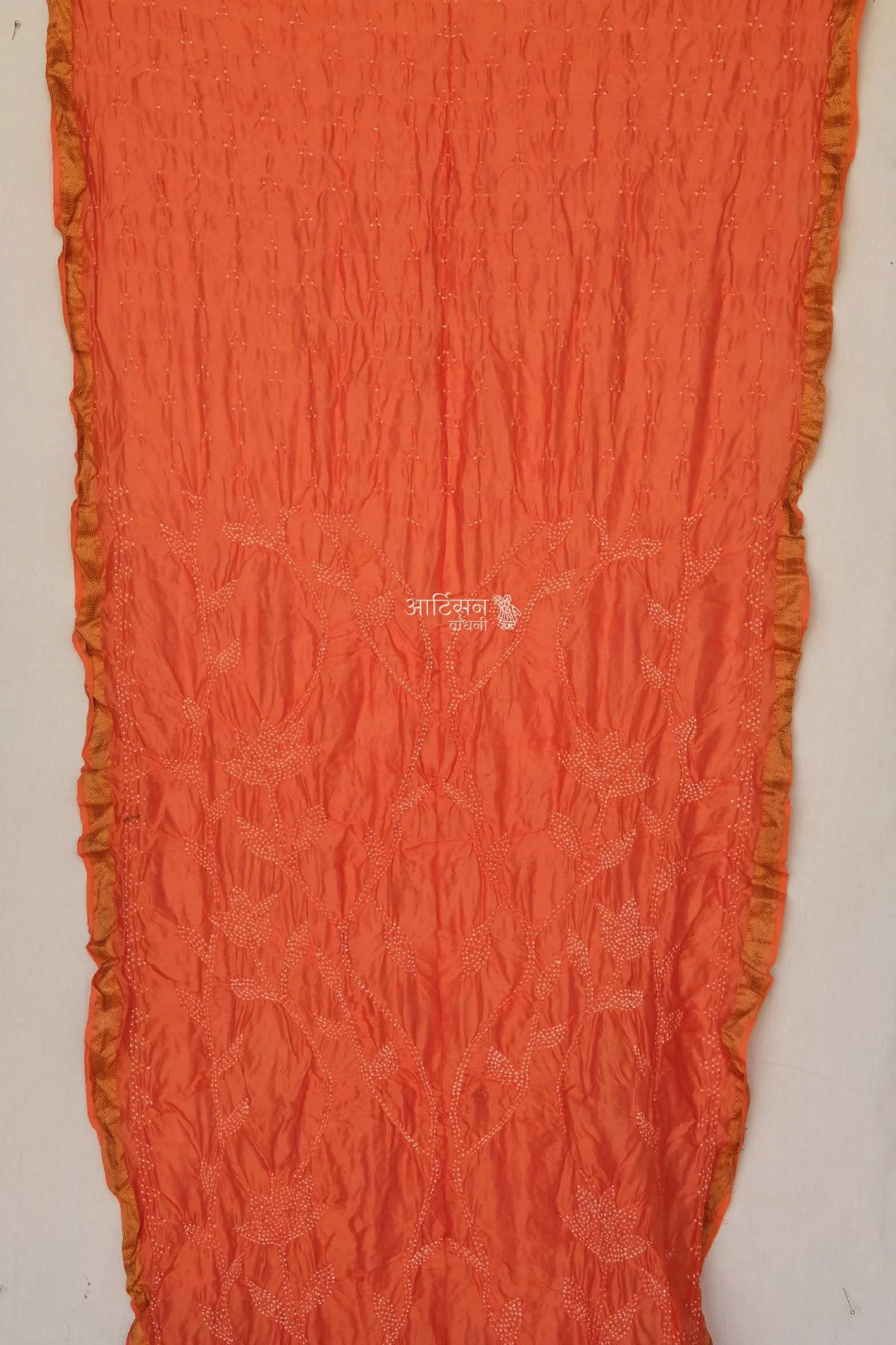Heritage Craft Bandhani Saree in Chanderi Cotton Silk