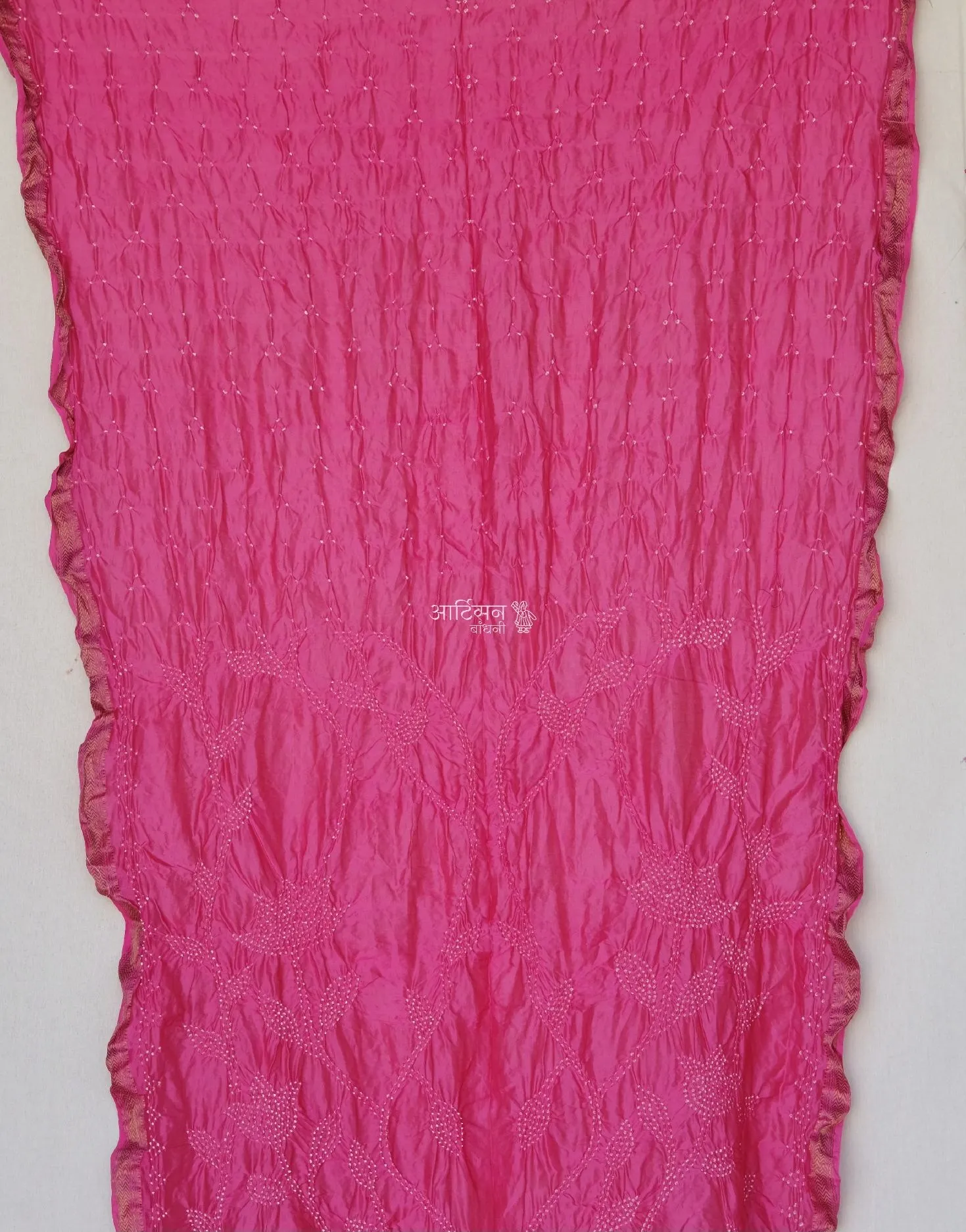 Elegant Bandhani Saree in Chanderi Cotton Silk