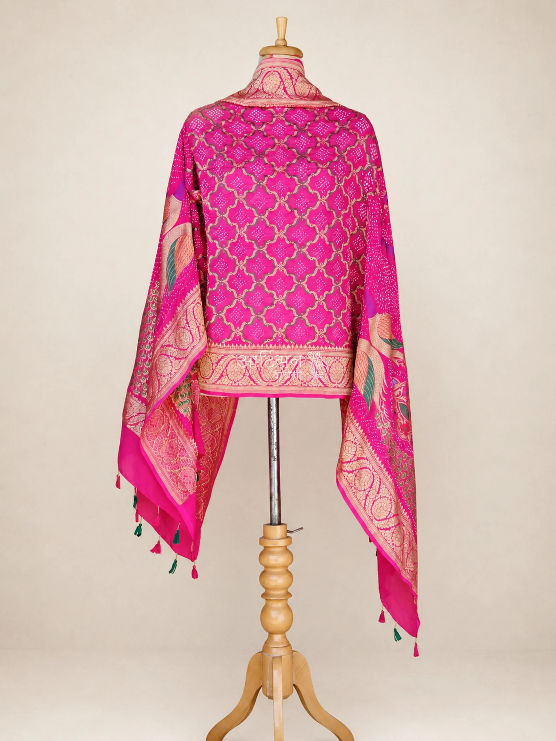 Gul-Gulaabi - Rani Pink Festive Pure Georgette Bandhej Dupatta