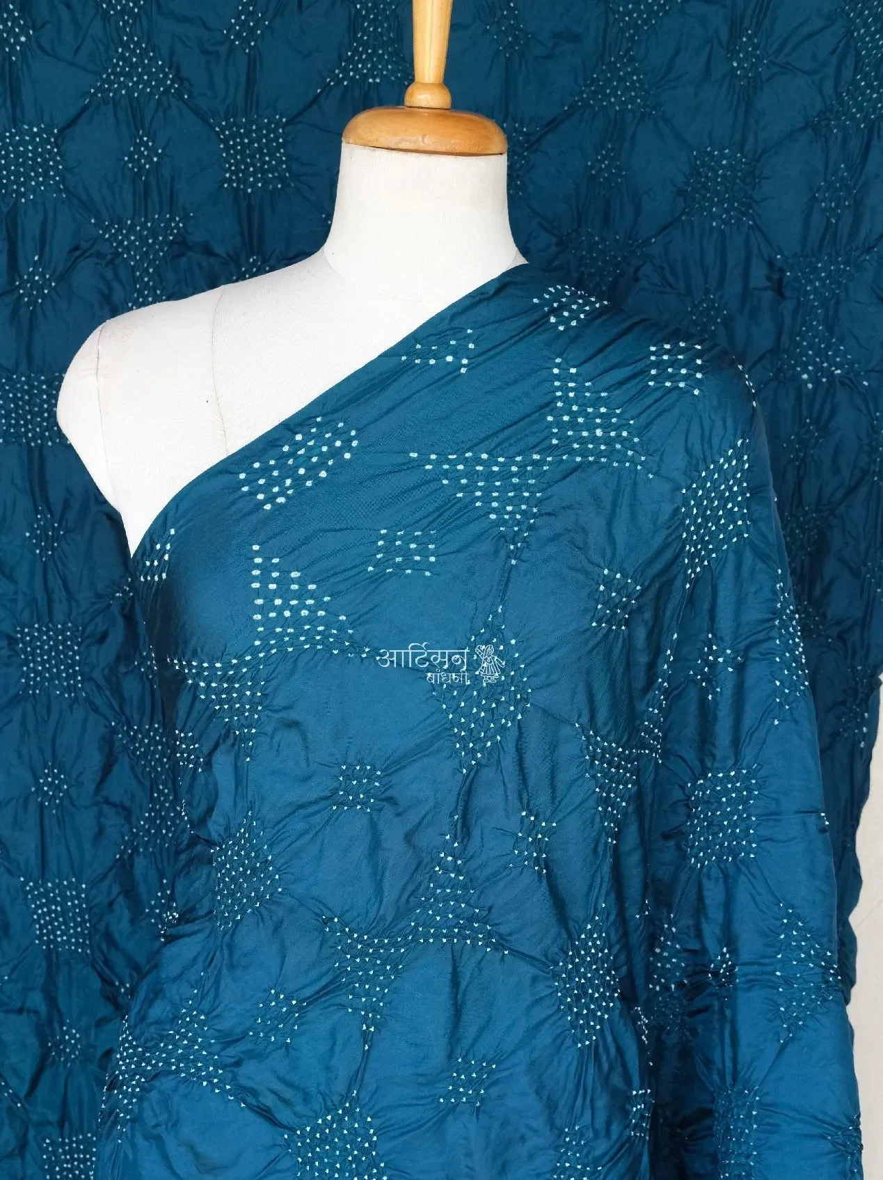 Heritage Bandhani Saree in habutai silk