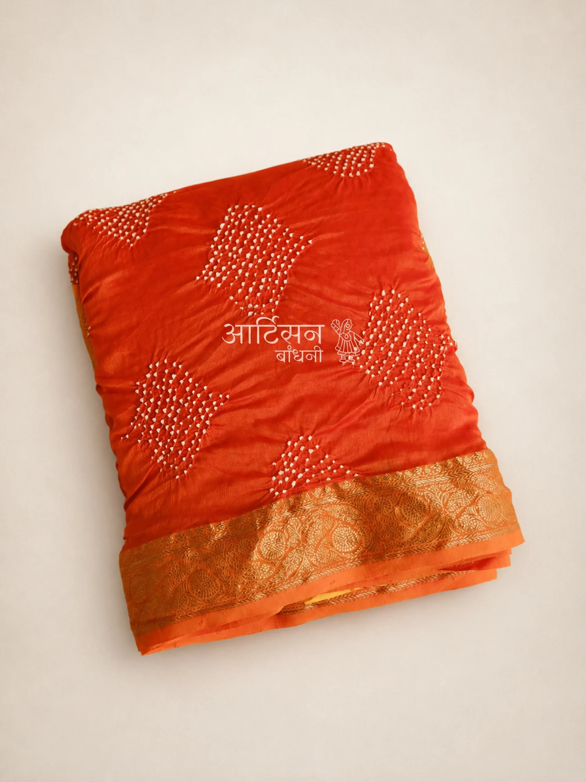 Heritage Craft Bandhani Saree in Chanderi Cotton Silk