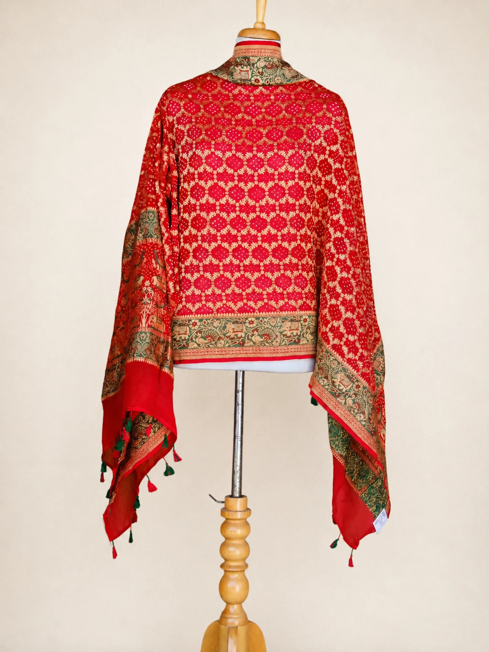 Luxury Bandhani Dupatta - Pure  Georgette Handloom Wedding Wear