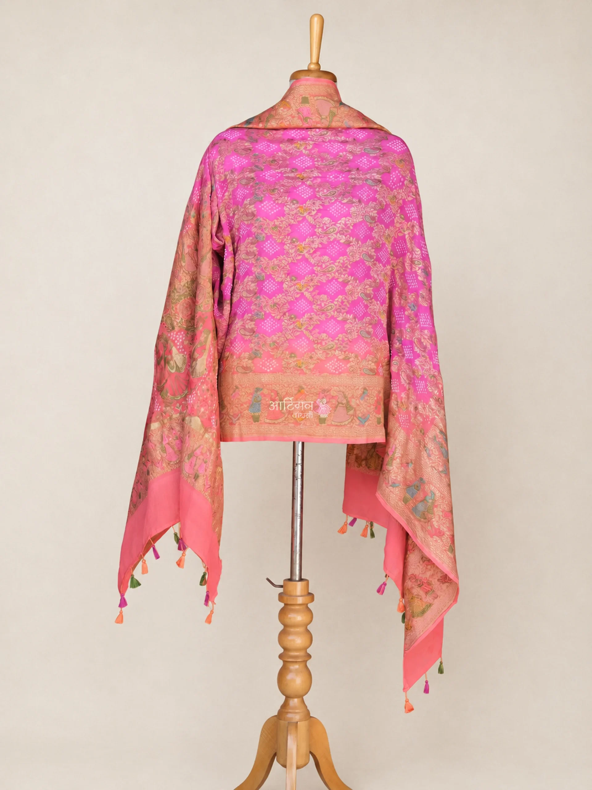 Fluid Grace - Monochromatic Pure Georgette Bandhej Dupatta