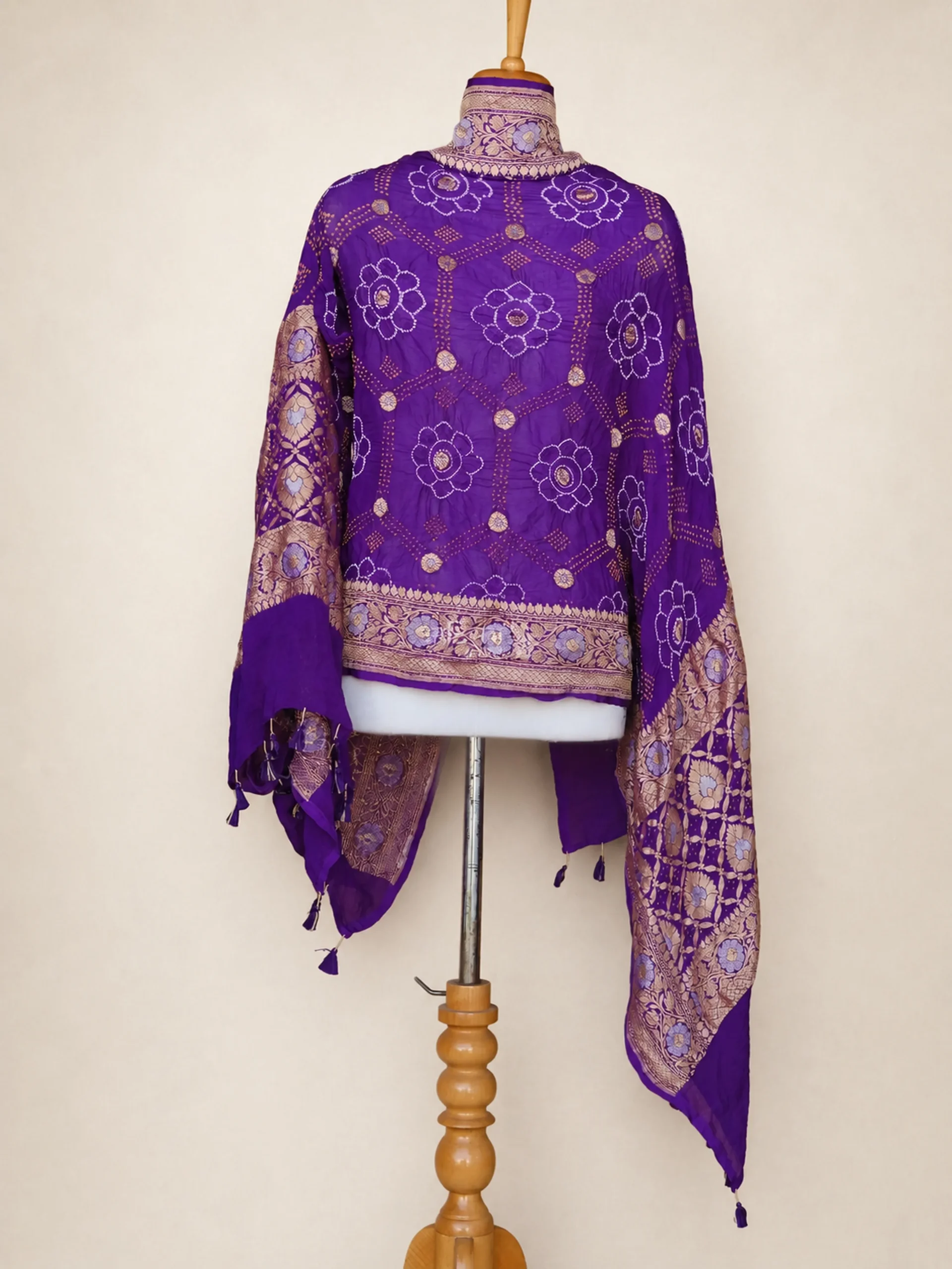 Fluid Grace - Monochromatic Pure Georgette Bandhej Dupatta