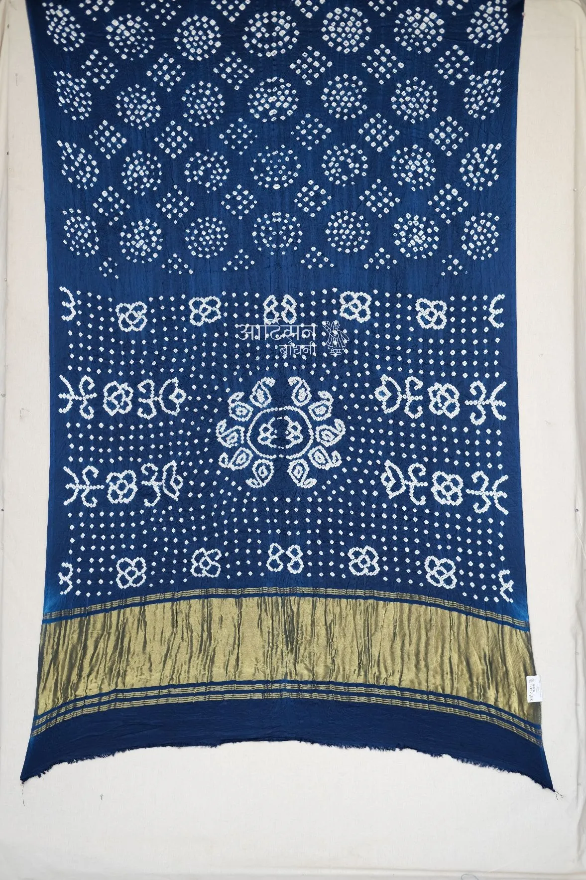 Royal Blue Bandhani Saree in Modal Silk