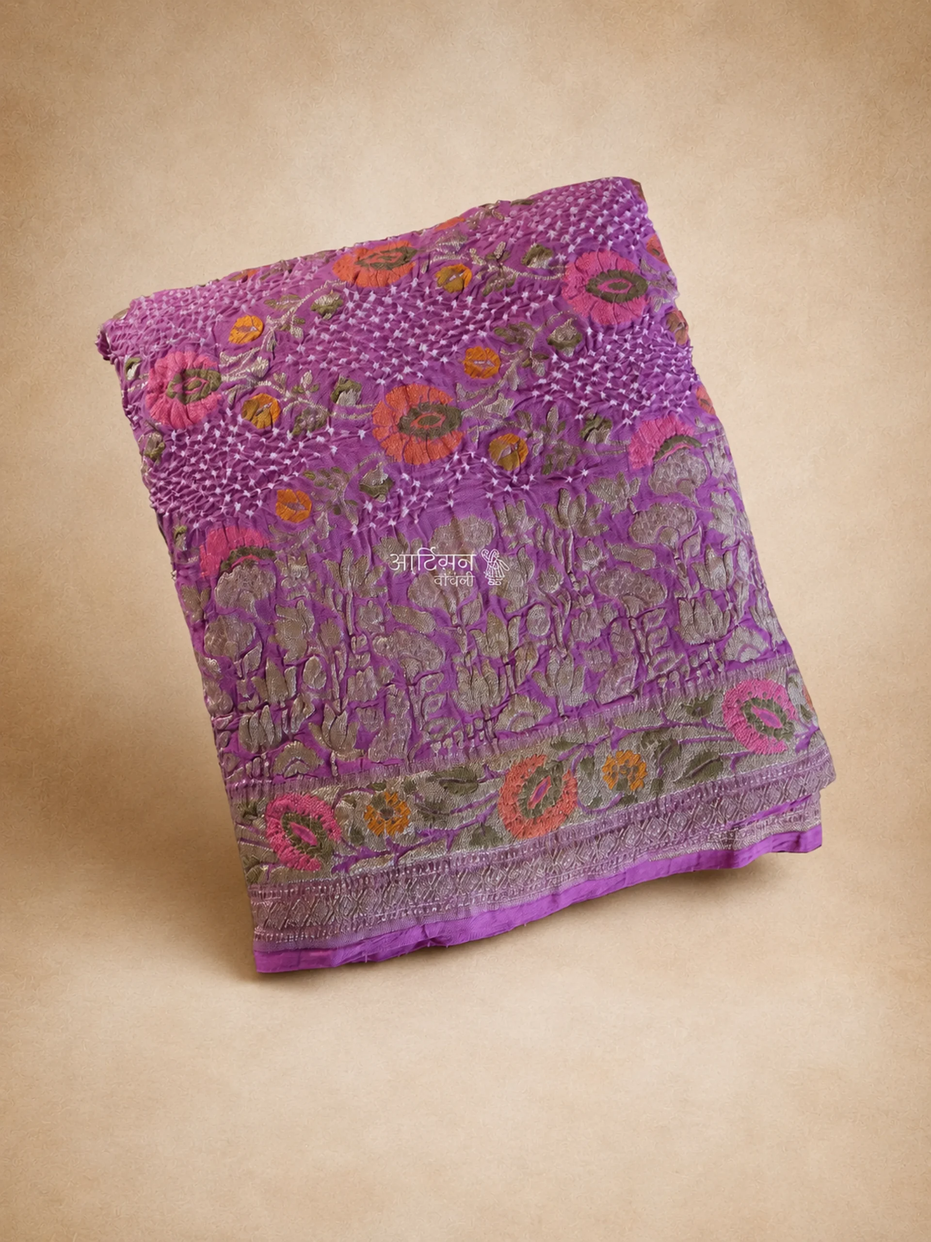Fine Artisan Bandhani Saree in Pure Georgette