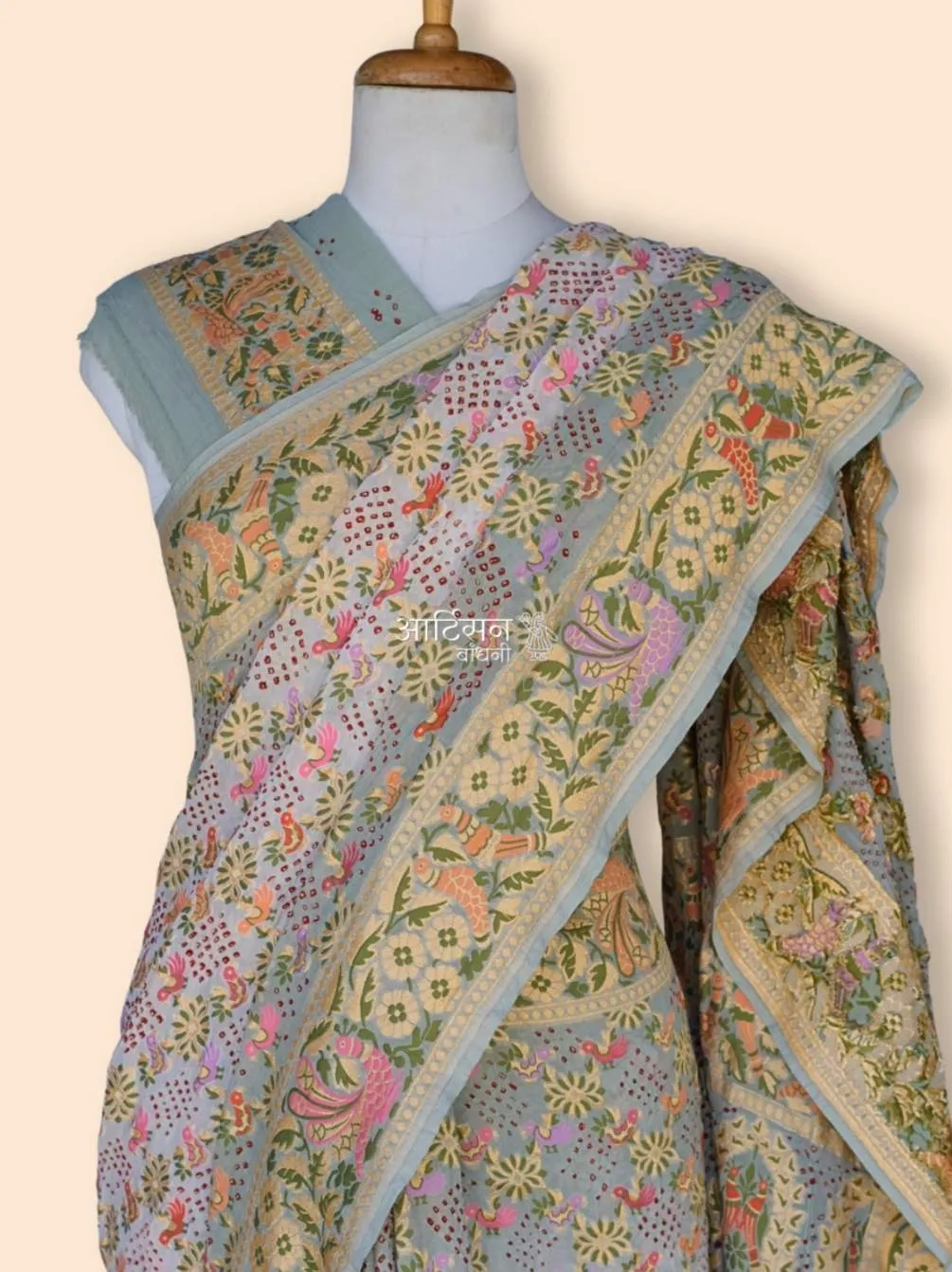 Fine Artisan Bandhani Saree in Pure Georgette