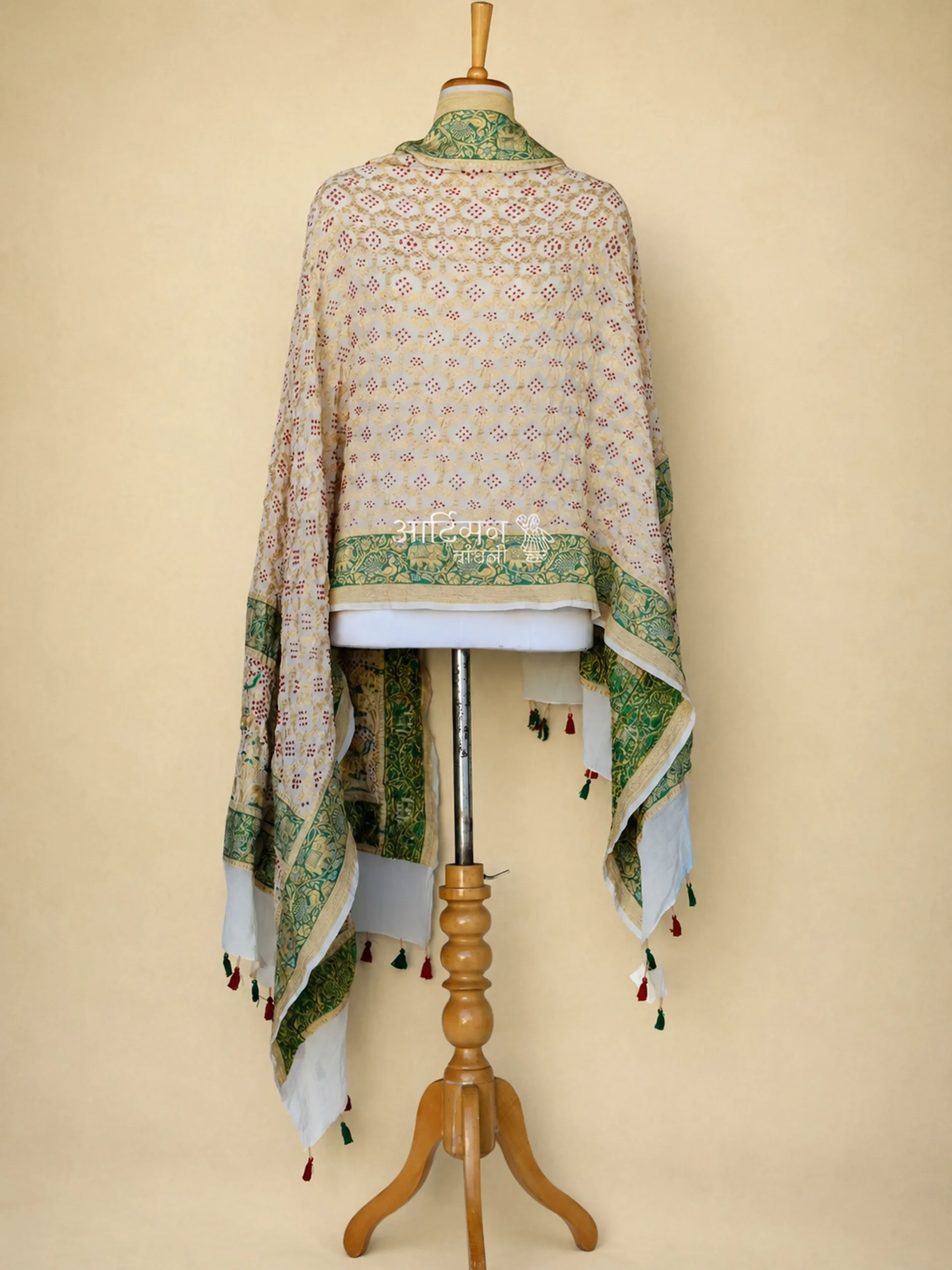 Artisan Hand-Tied Dupatta - Pure Georgette From Bhuj Kutch