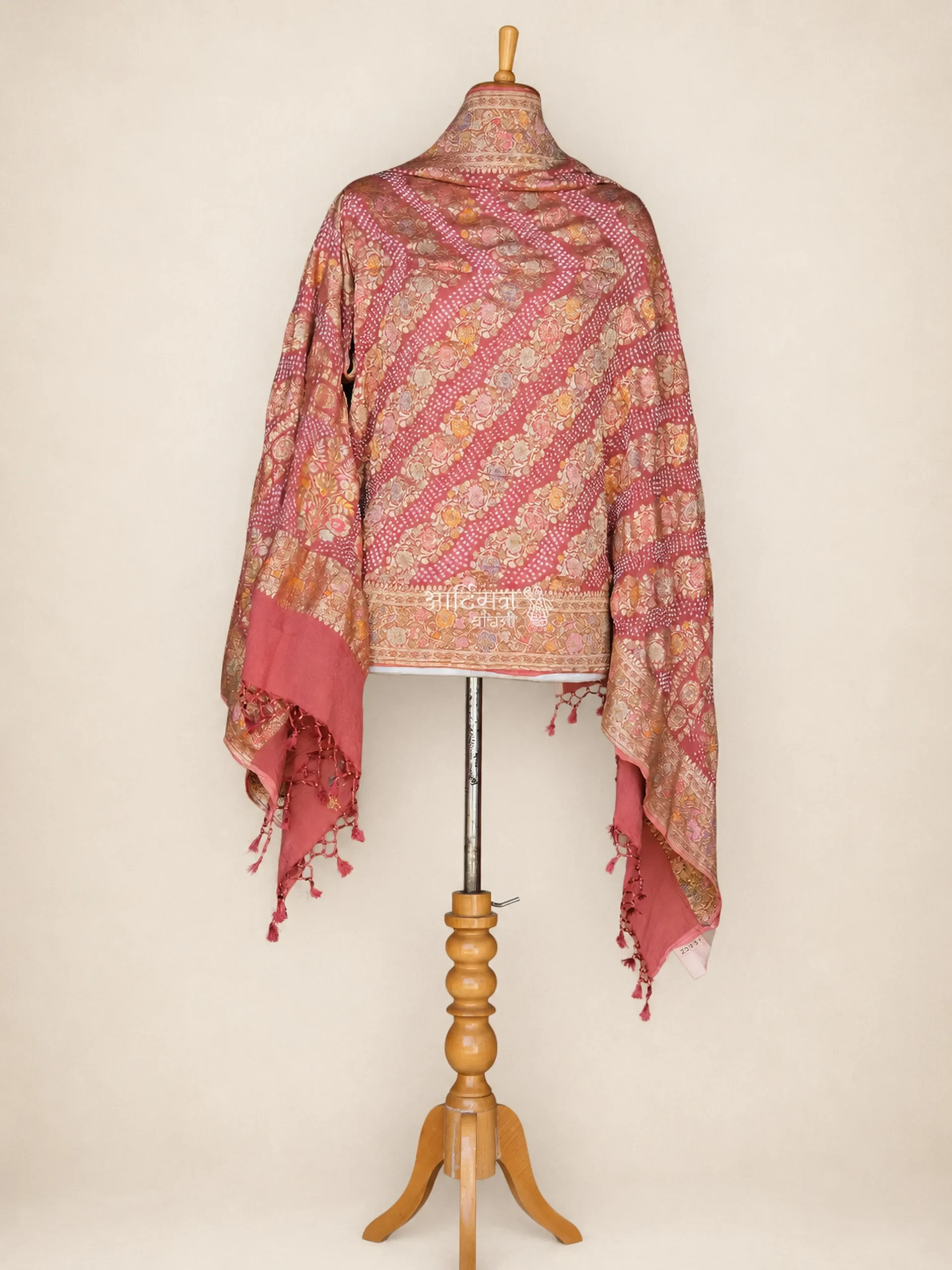 Timeless Drape - Clean Border Pure Georgette Bandhej Dupatta