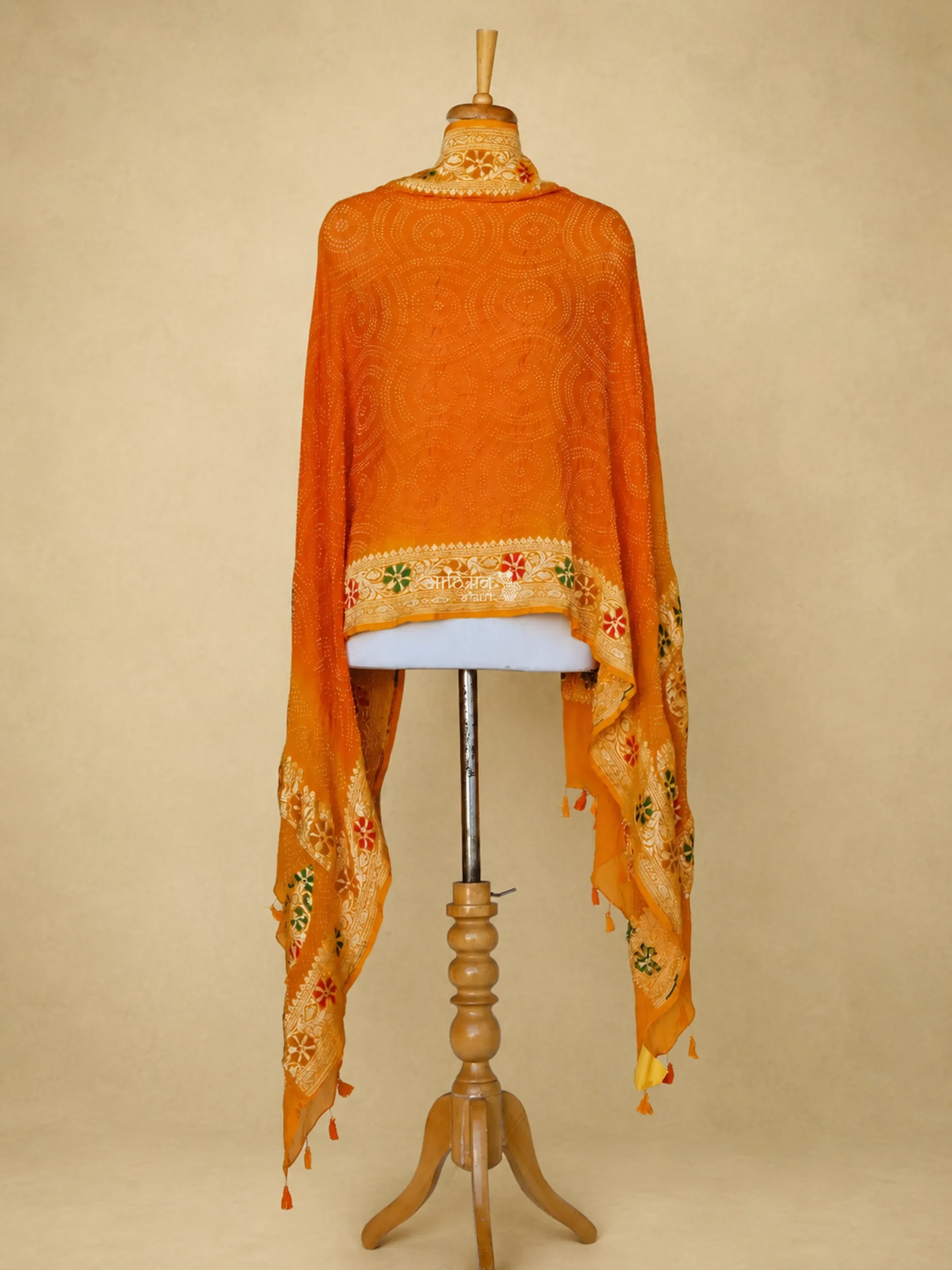 Monochromatic Edge - Pure Chiffon Georgette Bandhani Dupatta