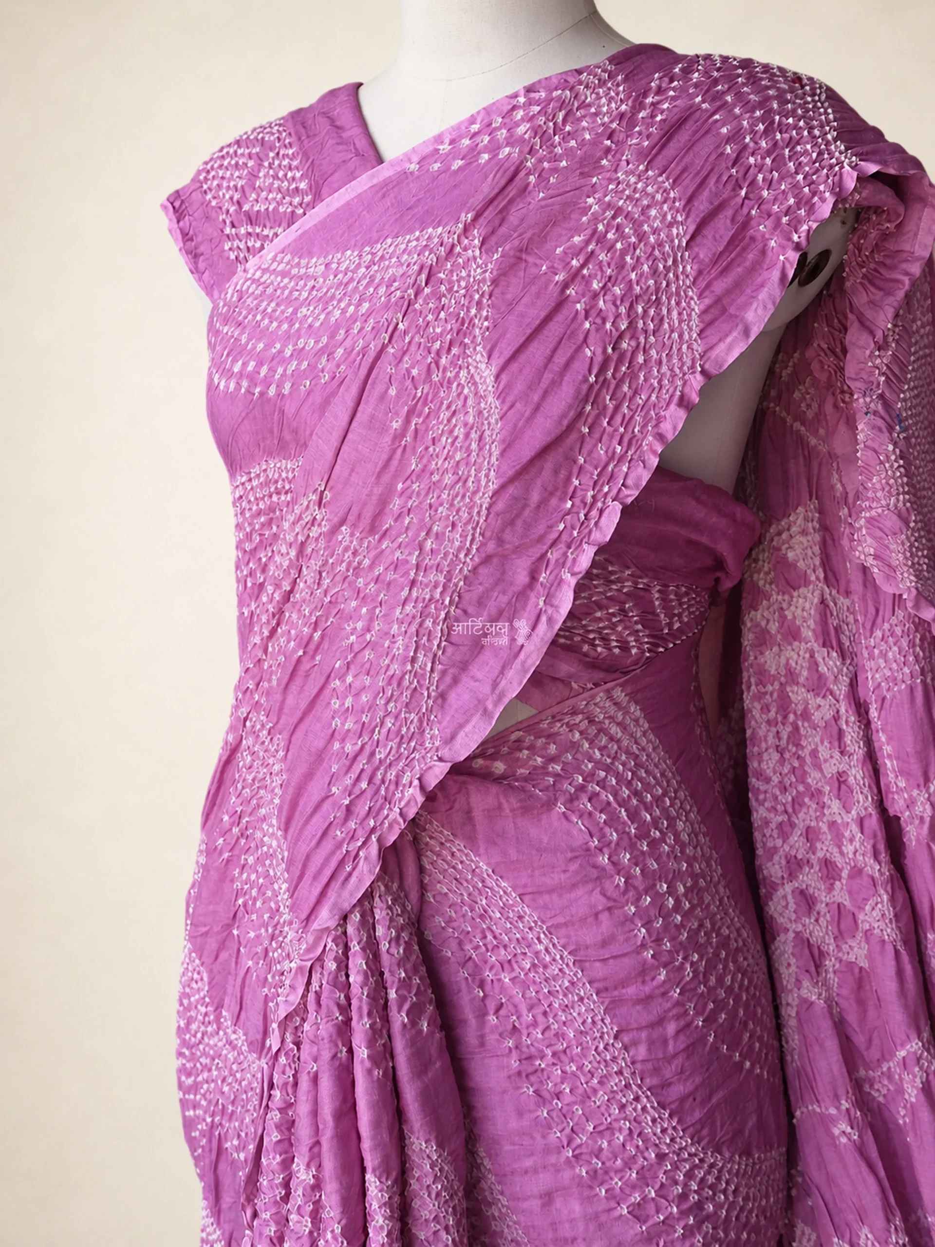 Elegant Heritage Bandhani Saree in Gaji Silk