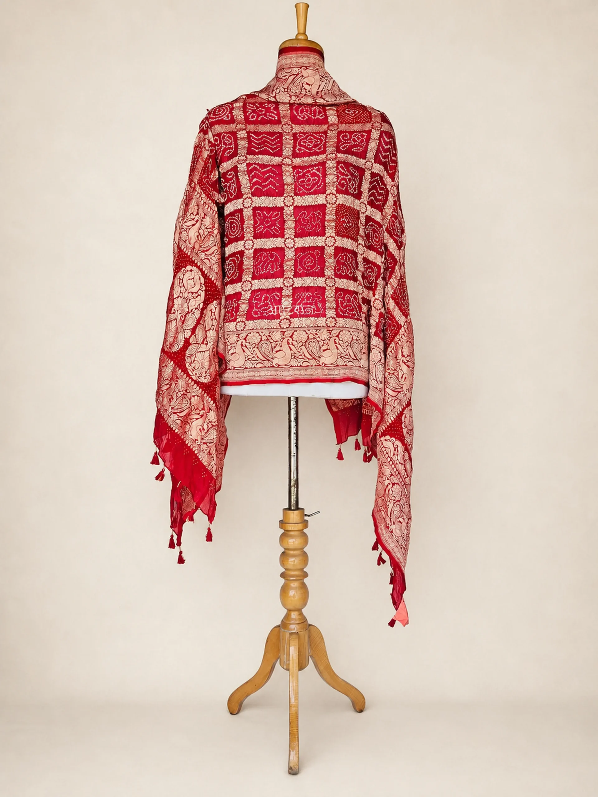 Sindoori - Bridal Red Pure Georgette Bandhani Dupatta