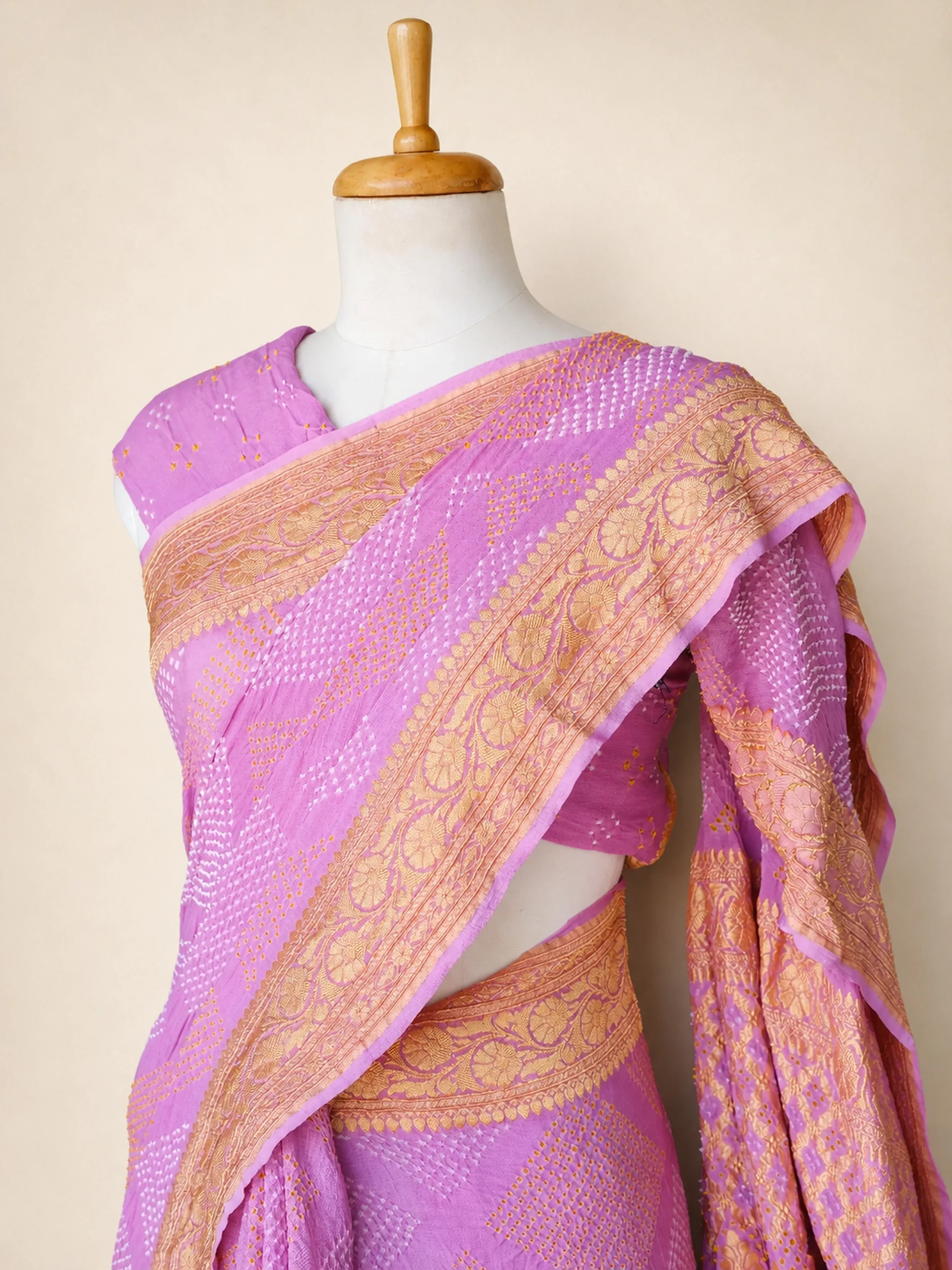 Premium Hand Tied Bandhani Saree in Georgette