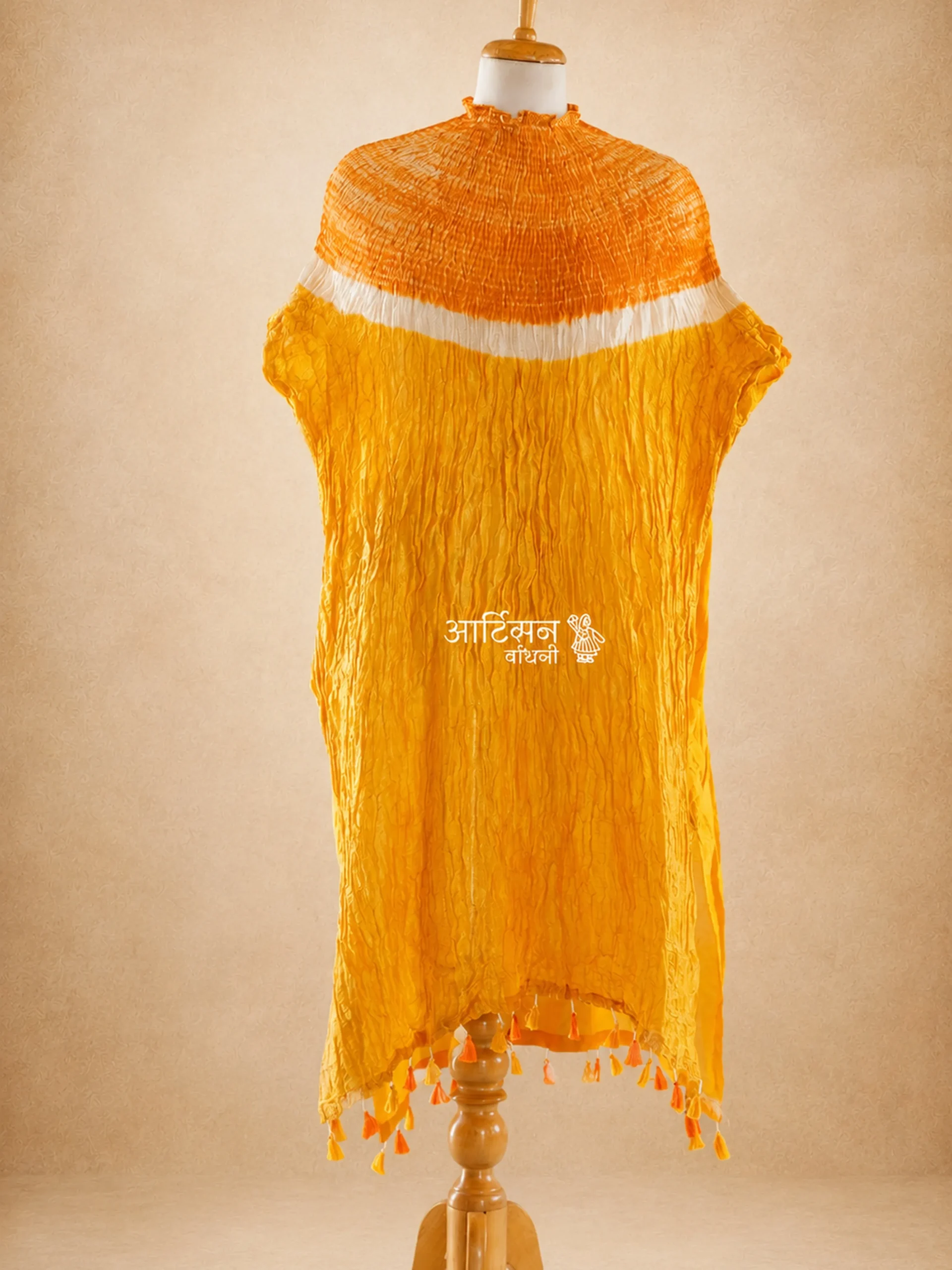 Shades of Yellow Orange Shibori Kaftan