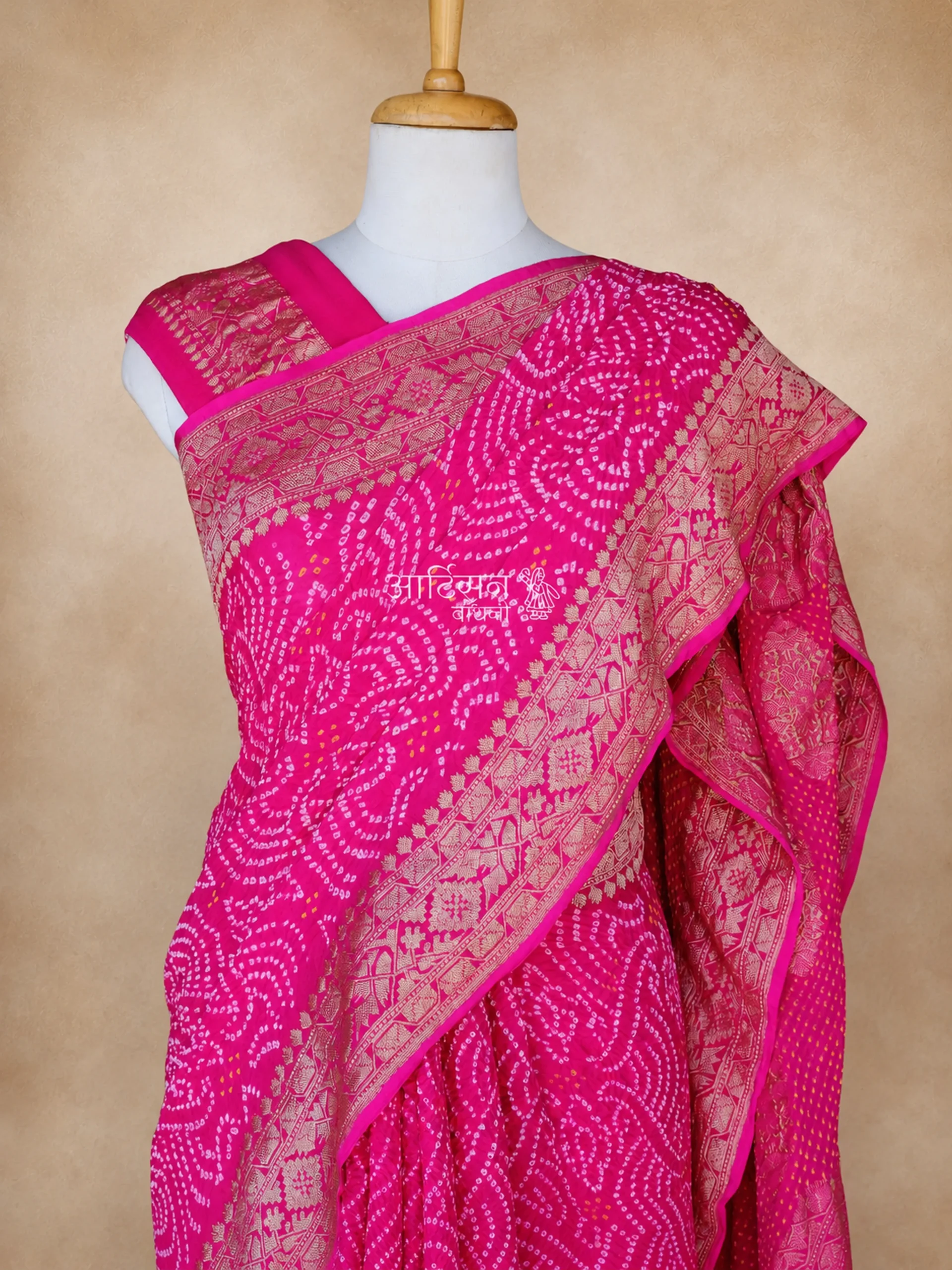 Authentic Bhuj Bandhani Saree in Pure Chiffon Georgette