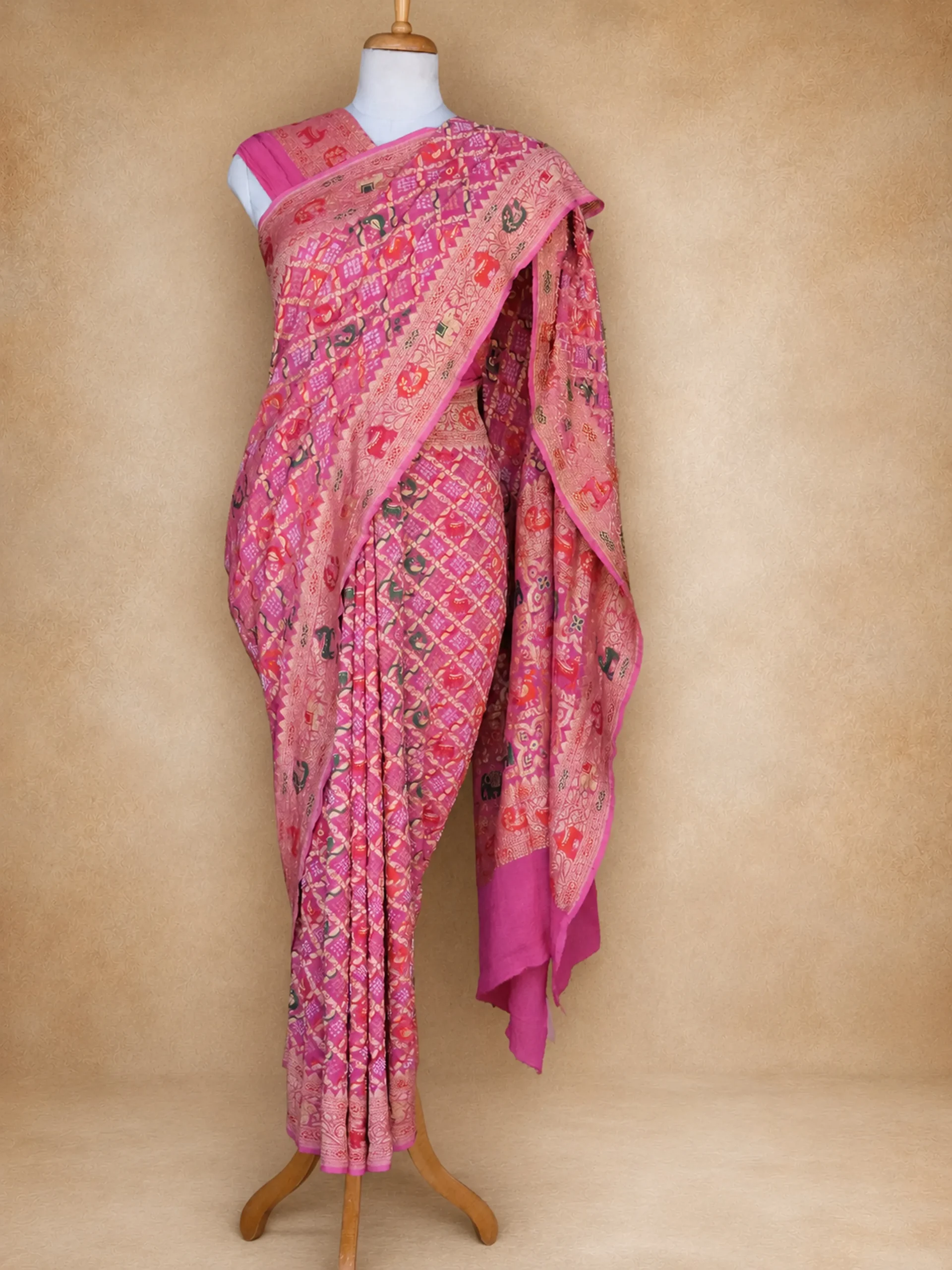 Premium Hand Tied Bandhani Saree in Georgette