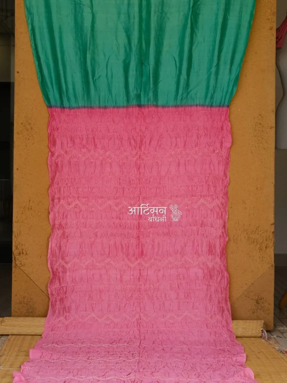 Chanderi Cotton Silk Saree with Bandhani knots