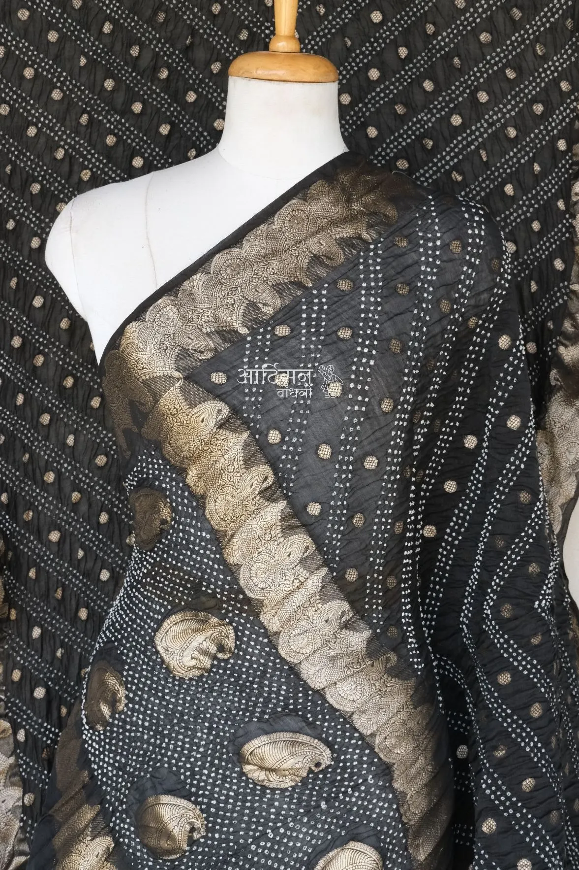 Premium Chanderi Cotton Silk Bandhani Saree