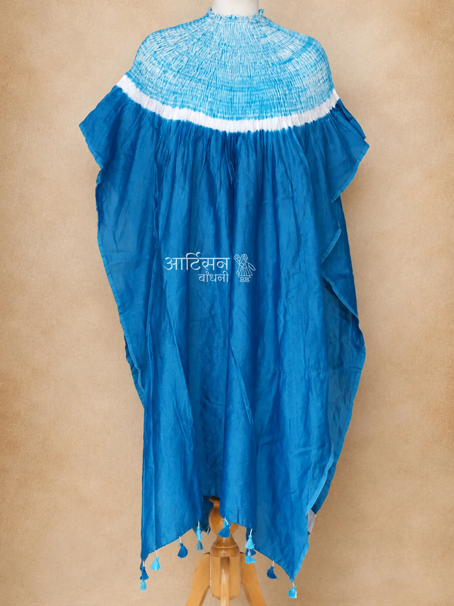 Shibori Chanderi Kaftan