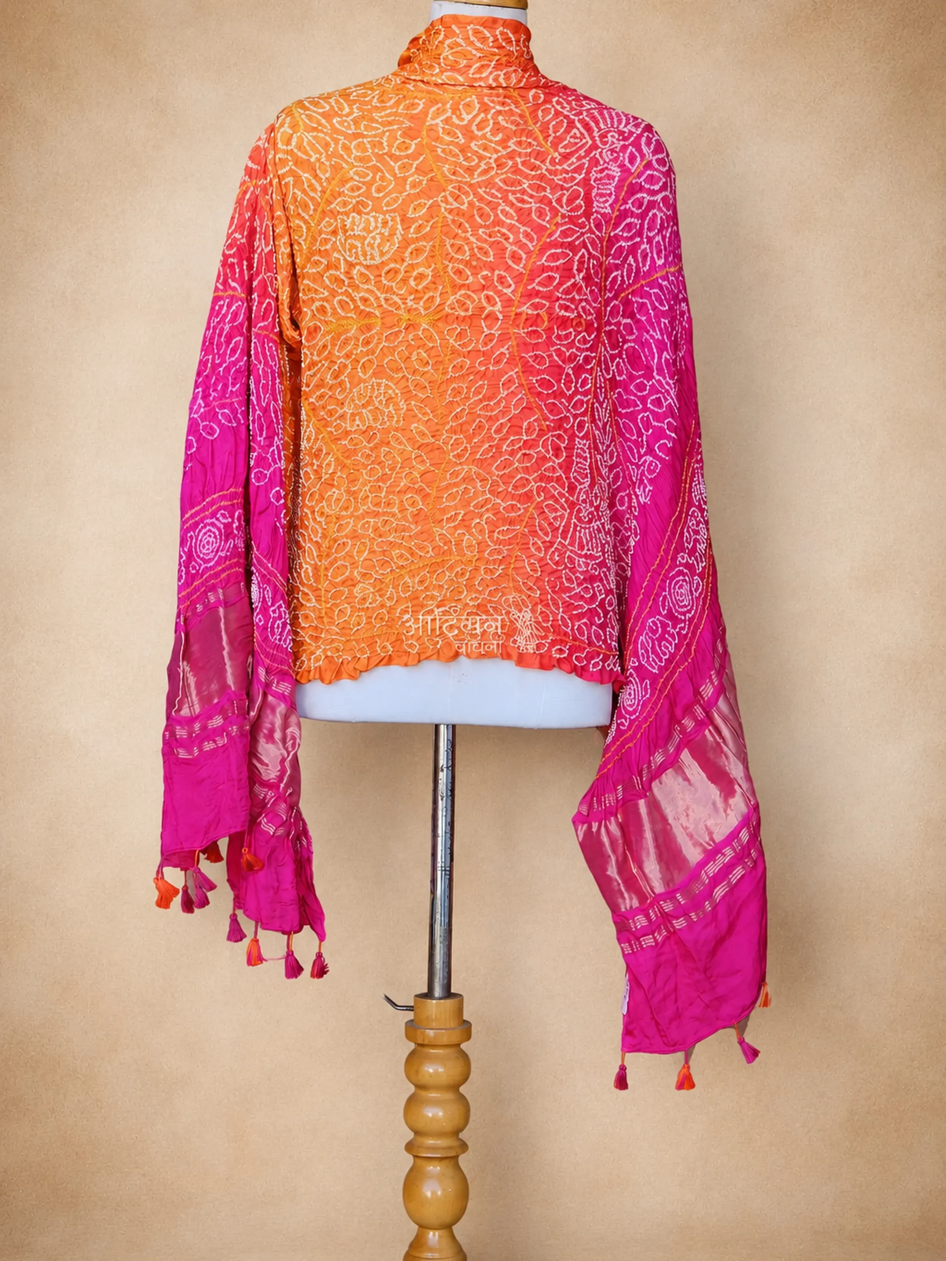 Pure Gaji Silk Bandhani Dupatta from Bhuj