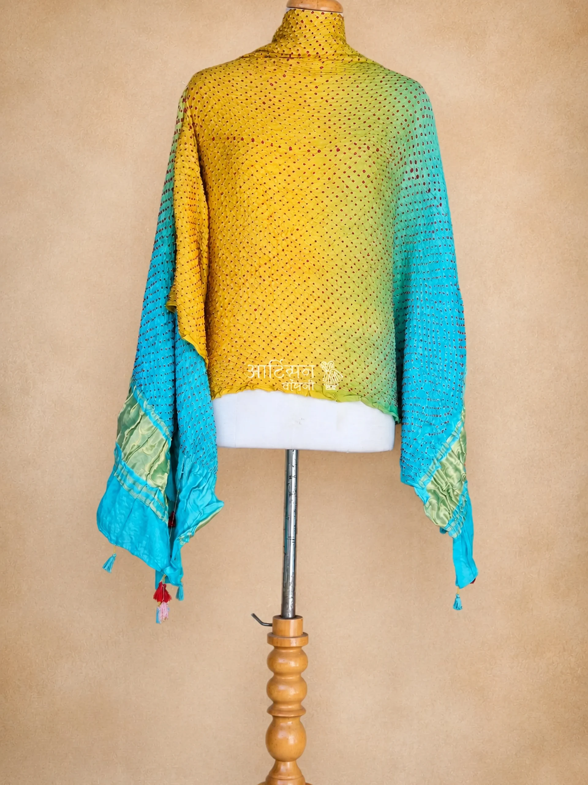 Heritage Gaji Silk Bandhani Dupatta
