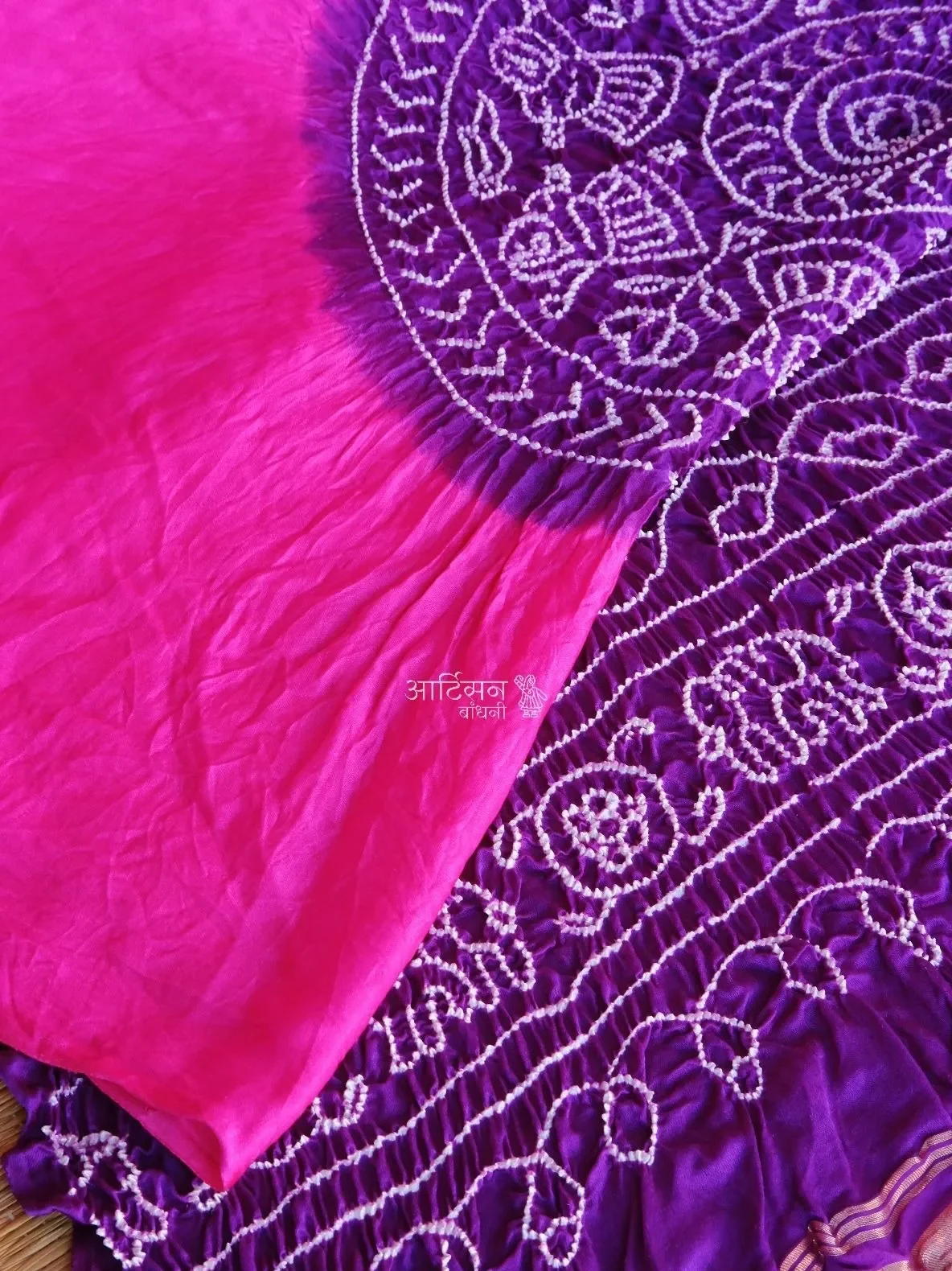 Premium Heritage Bandhani Saree in Pure Gaji Silk