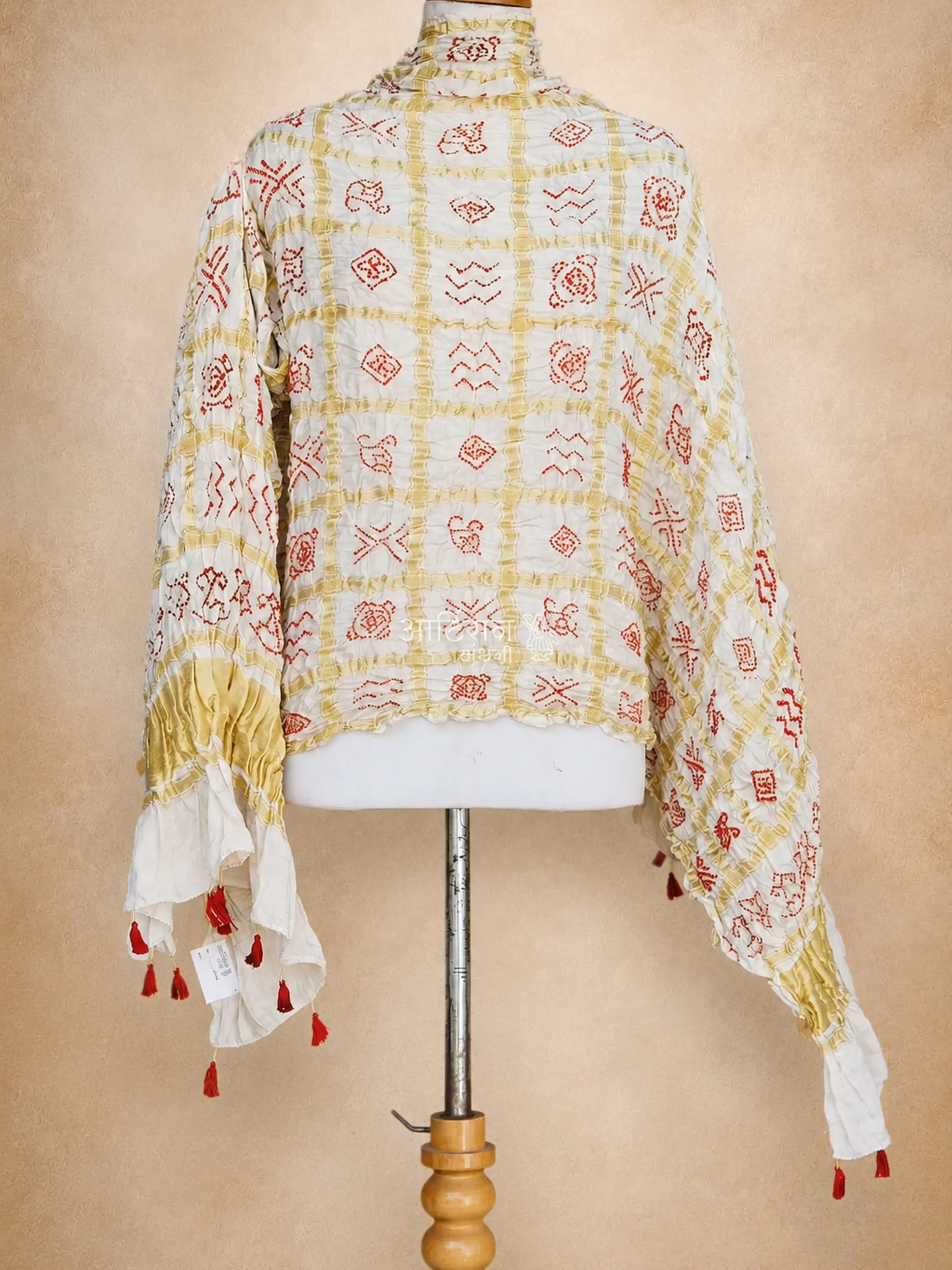 Handmade Bandhani Dupatta in Pure Gaji Silk