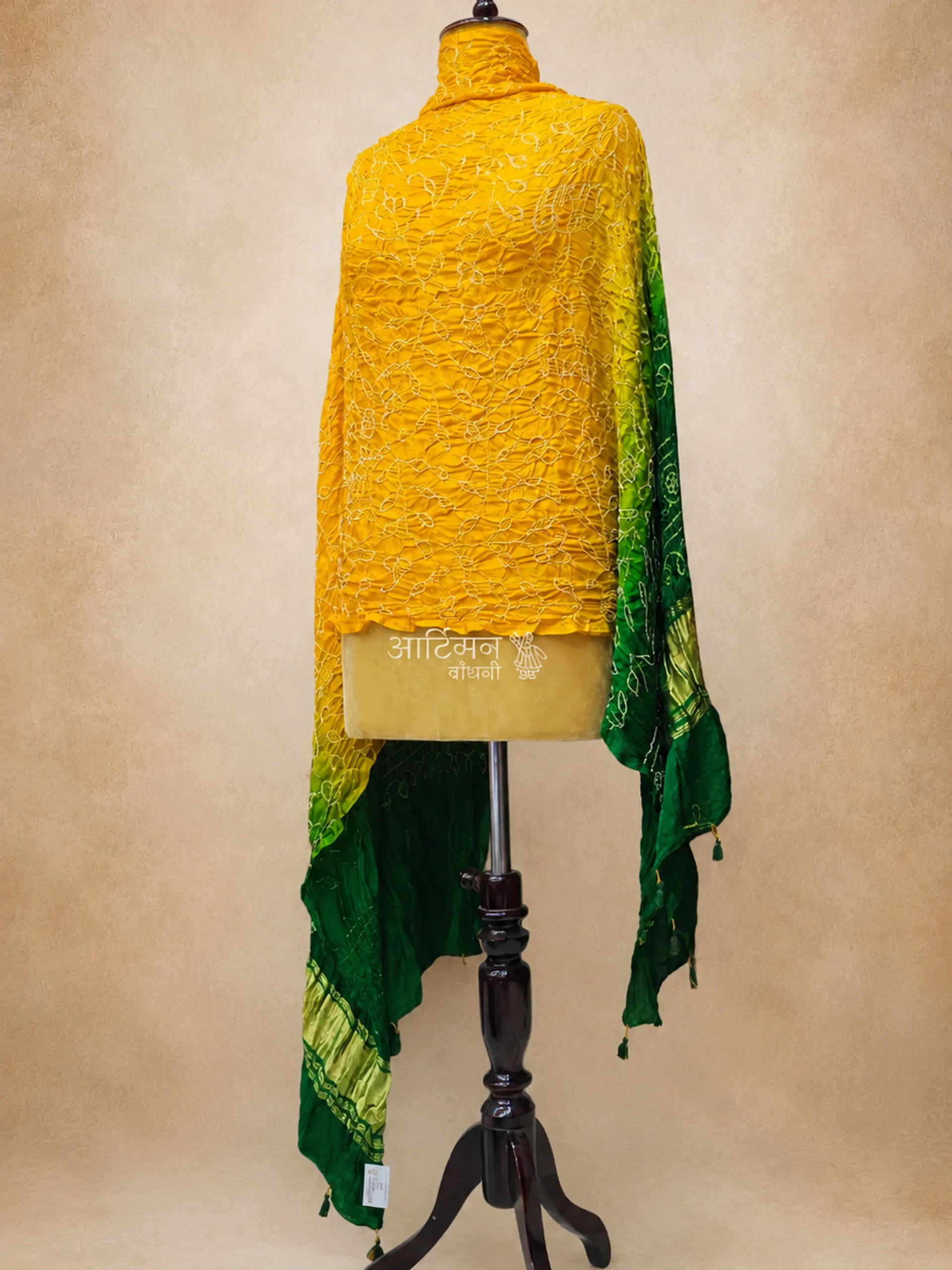 Pure Gaji Silk Bandhani Dupatta from Bhuj
