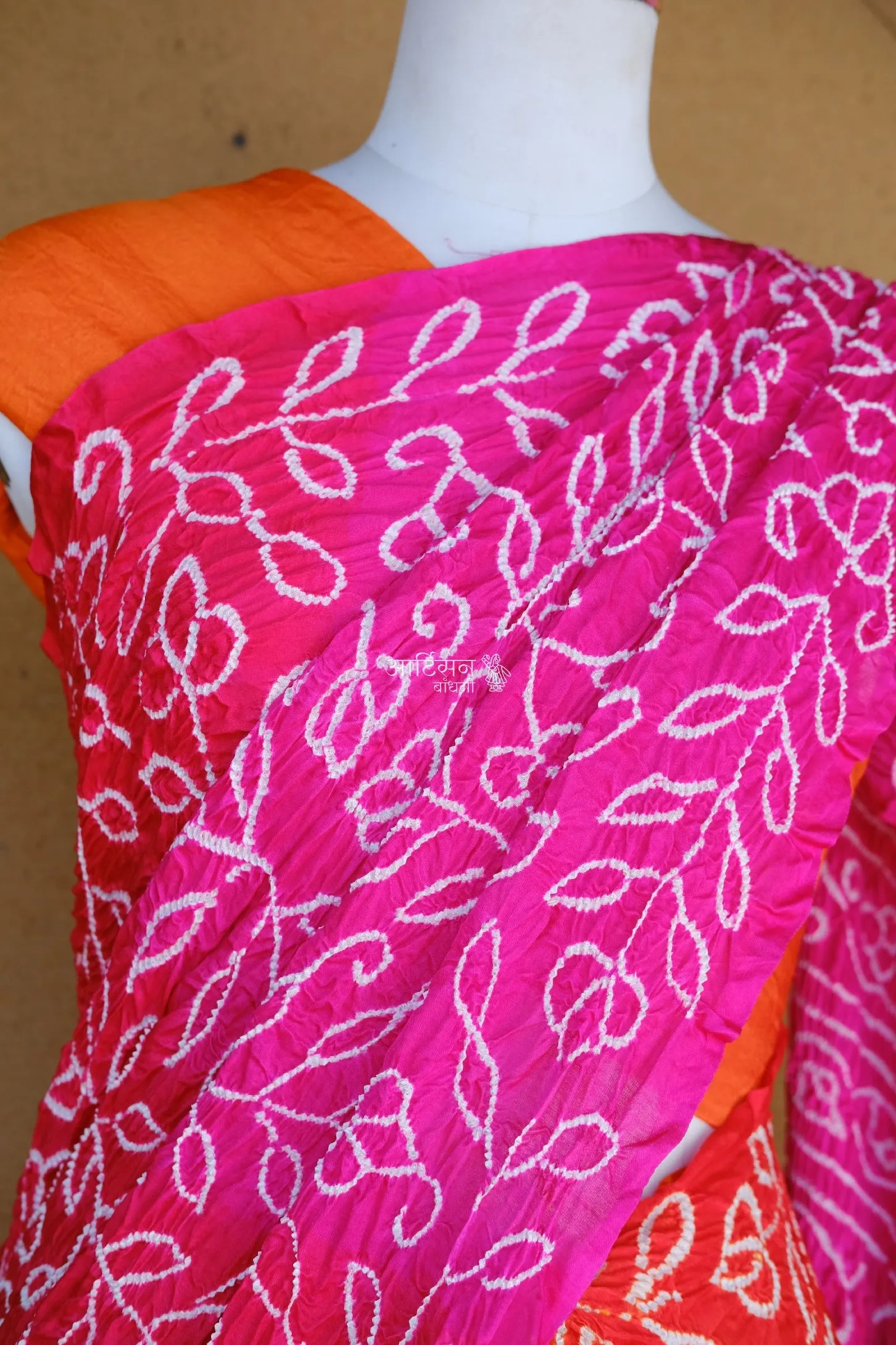 Heritage Ambadal Bandhani Saree in Pure Gaji Silk