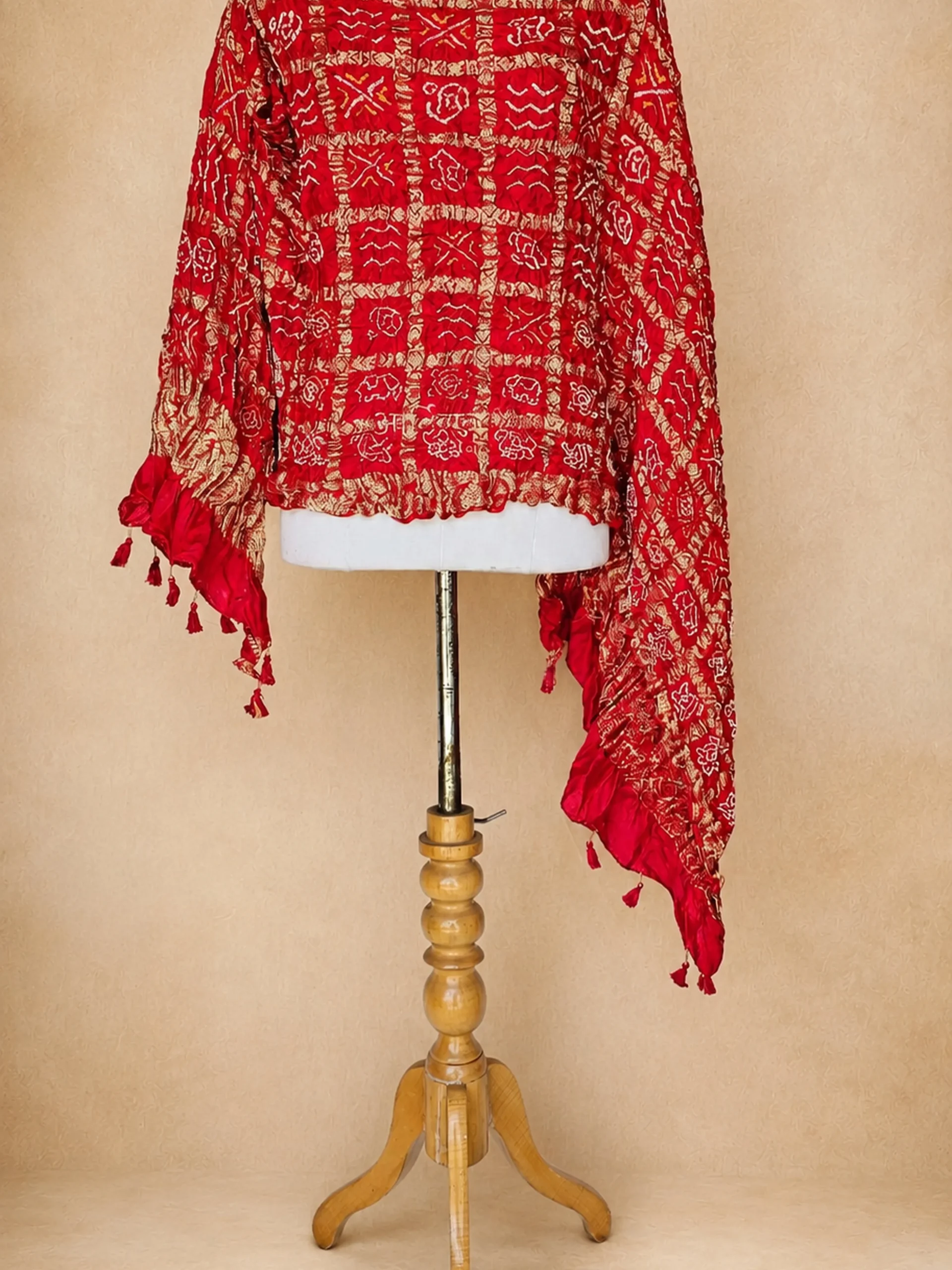 Timeless Gaji Silk Bandhani Dupatta