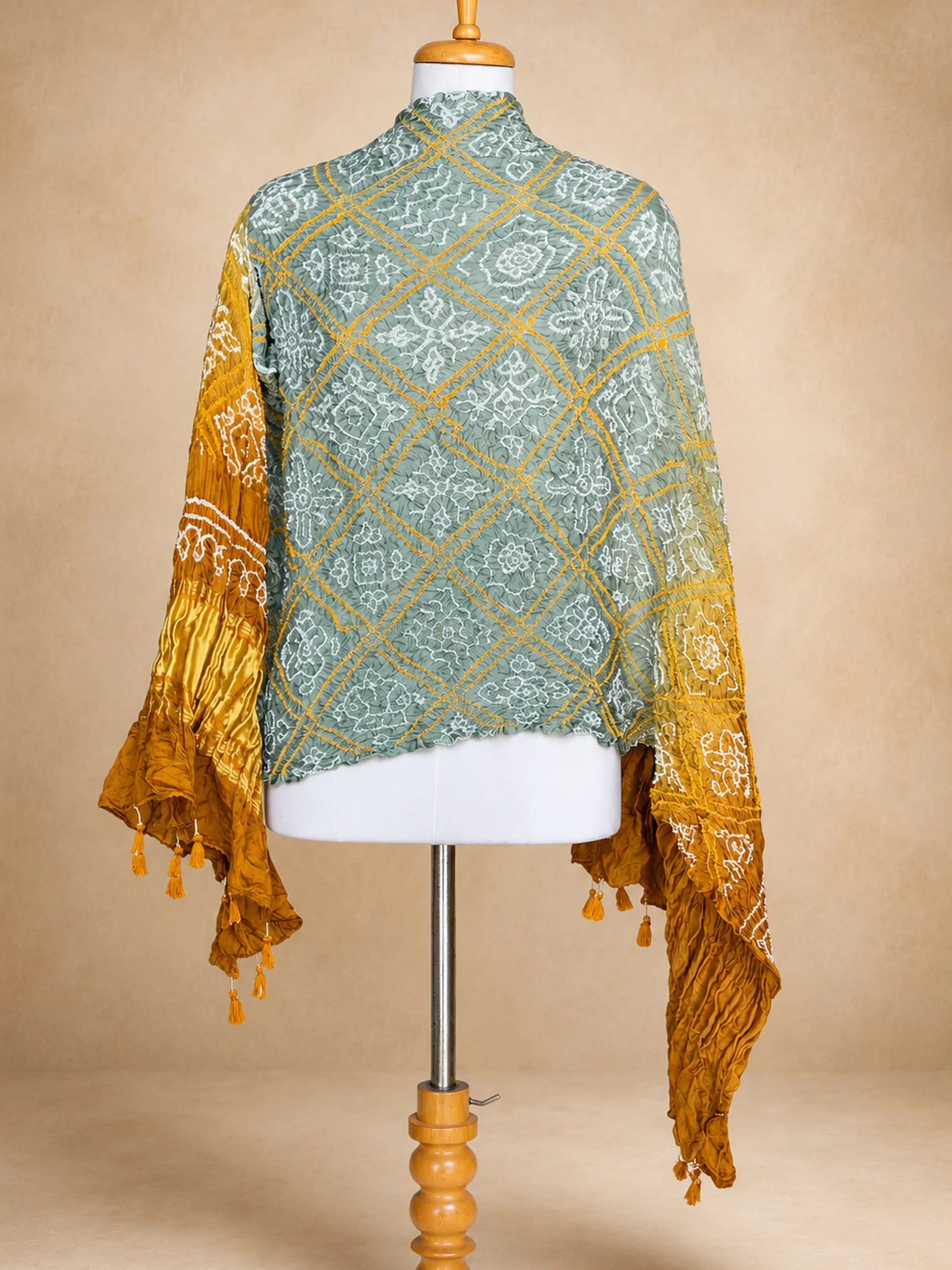GI Tagged Kutch Bandhani Gaji Silk Dupatta