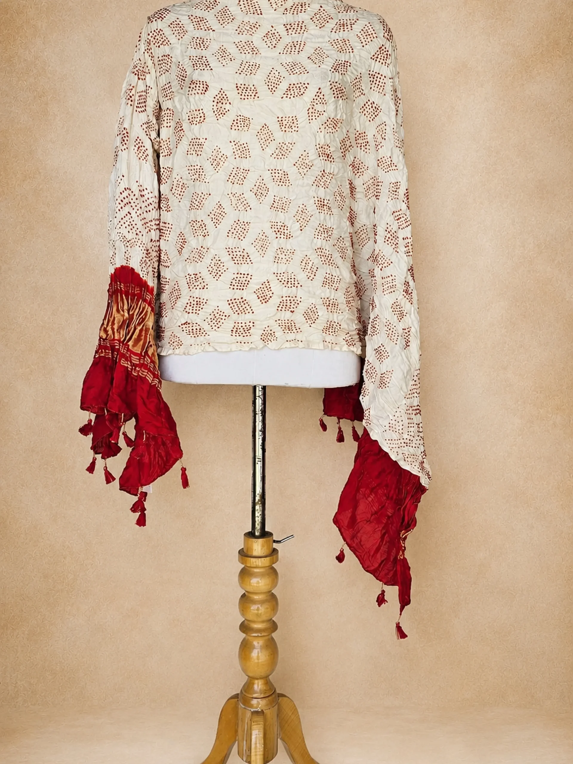 Artisan Crafted Gaji Silk Bandhani Dupatta