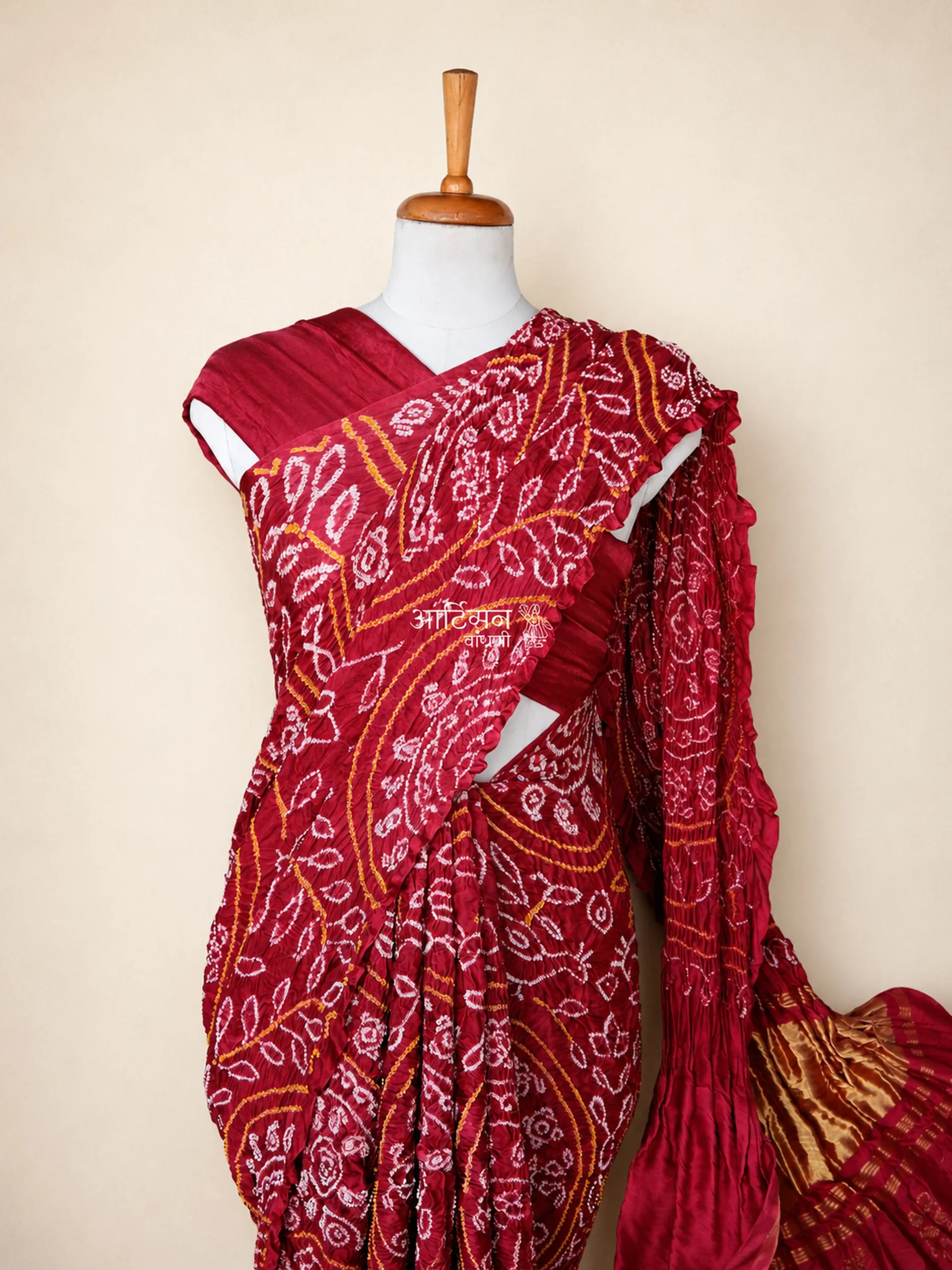 Heritage Bandhani Saree in Pure Gaji Silk