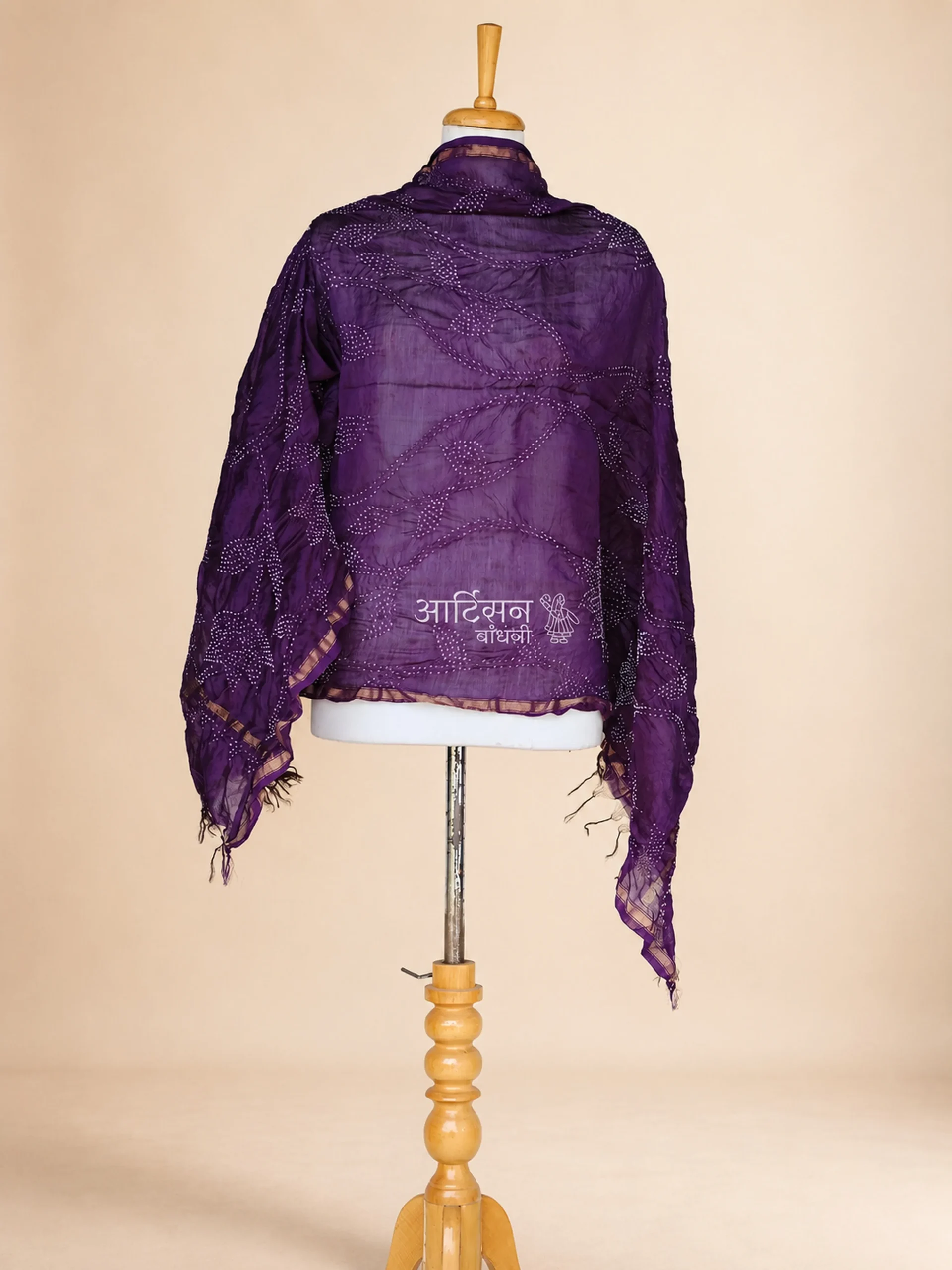 Velvet Violet – Handmade Kutch Bandhani Dupatta