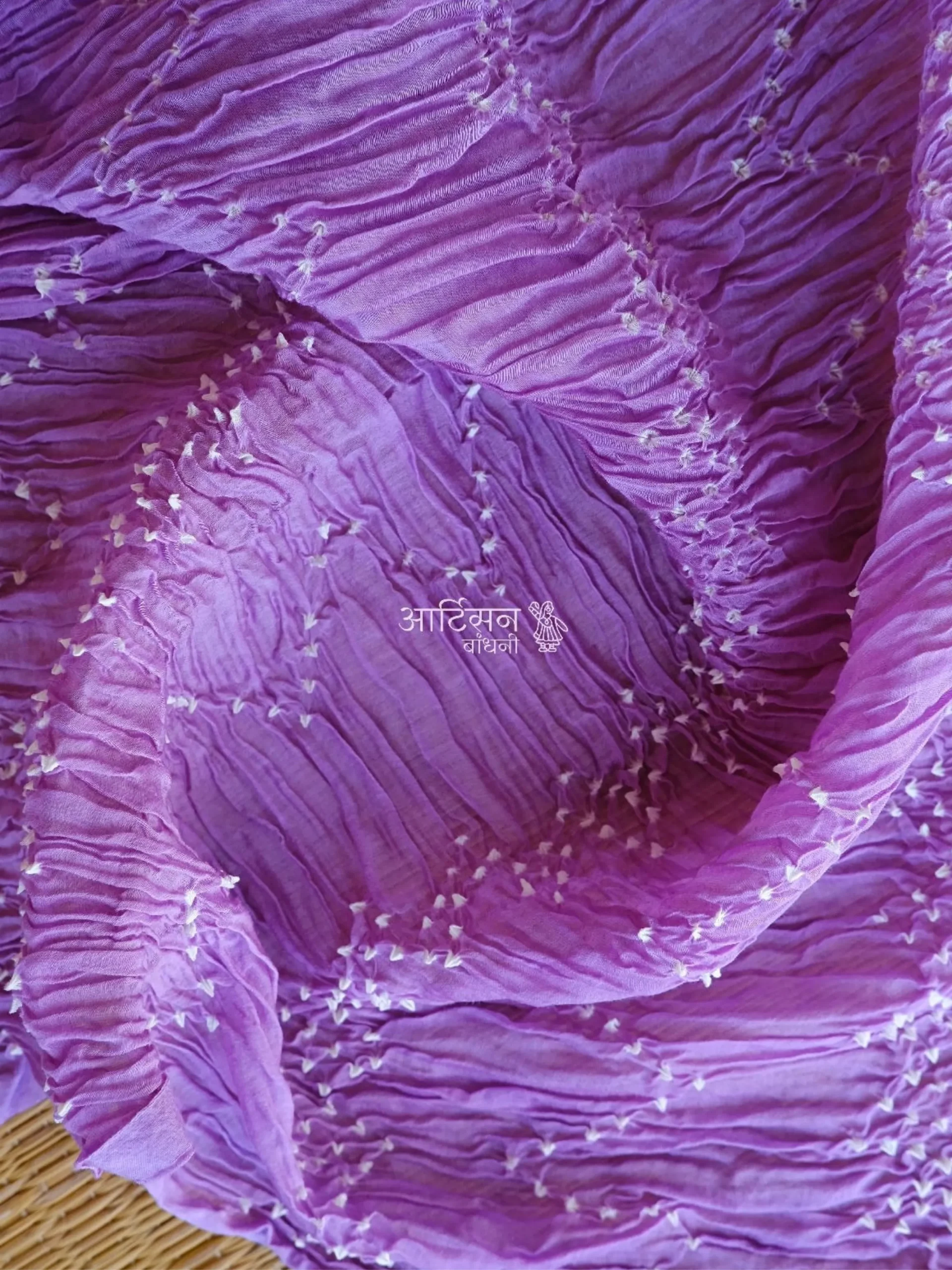 Traditional Shades of Purple Mul Chanderi Yardage for Bespoke Tailoring