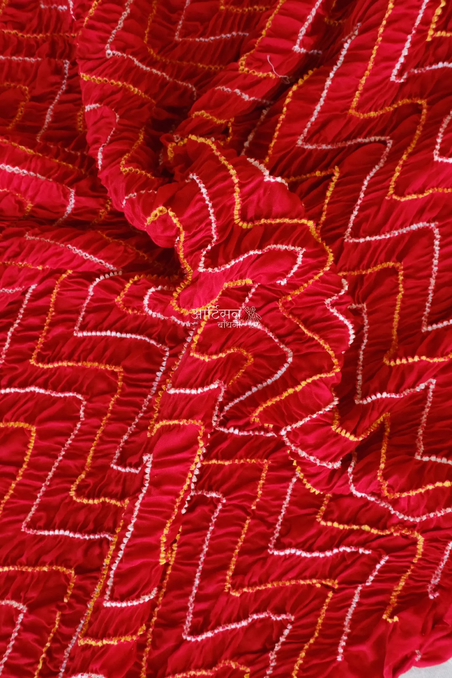 Shahi Trousseau - Crimson Red Luxury Gaji Silk Unstitched Dress Material