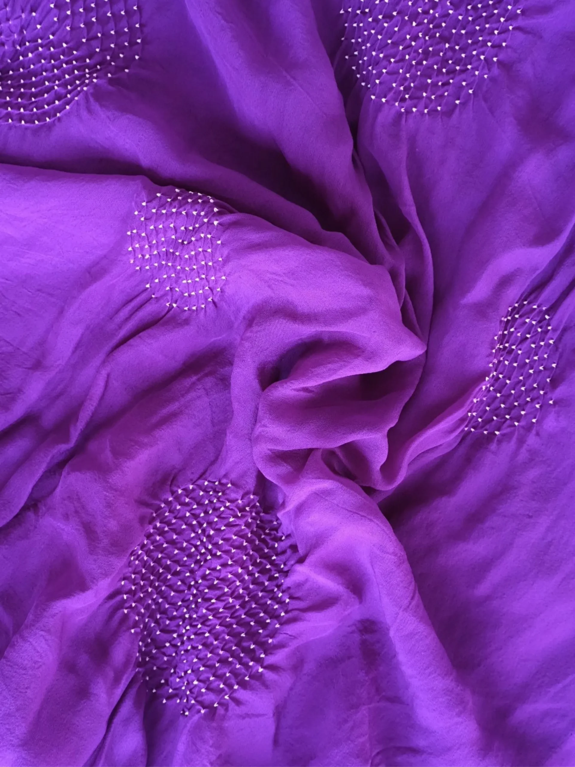 Amethyst Dream Chiffon Georgette - Exclusive Hand-Tied Bandhani