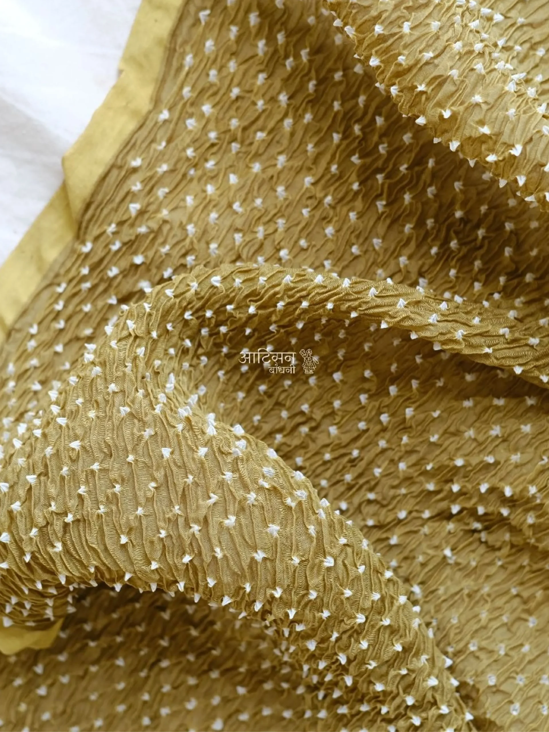 Noorani Olive - Authentic Mul Chanderi Custom Tailoring Yardage for festive Wear