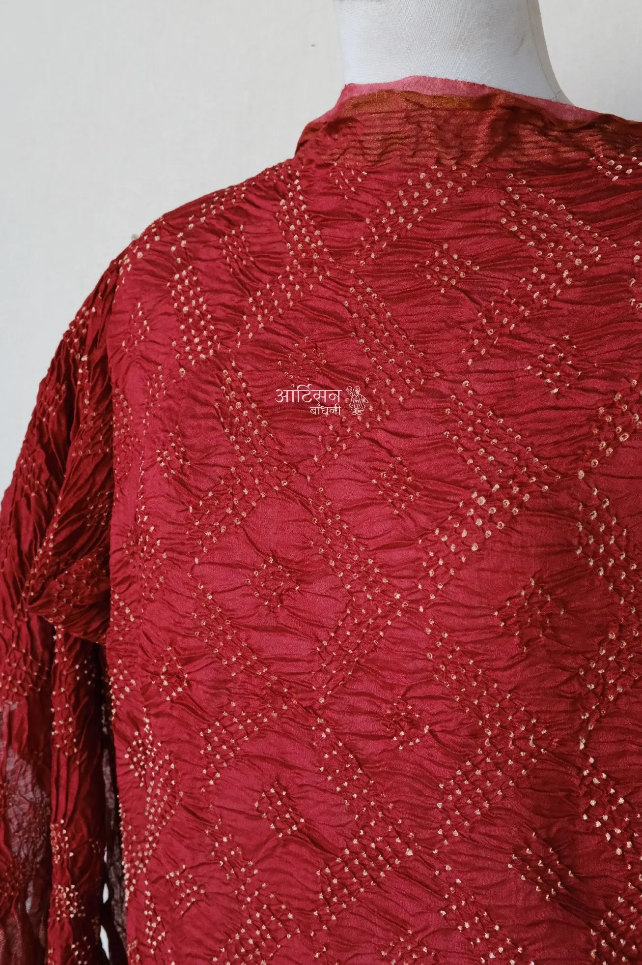 The Maroon Heirloom – Authentic Kutch Bandhani Dupatta